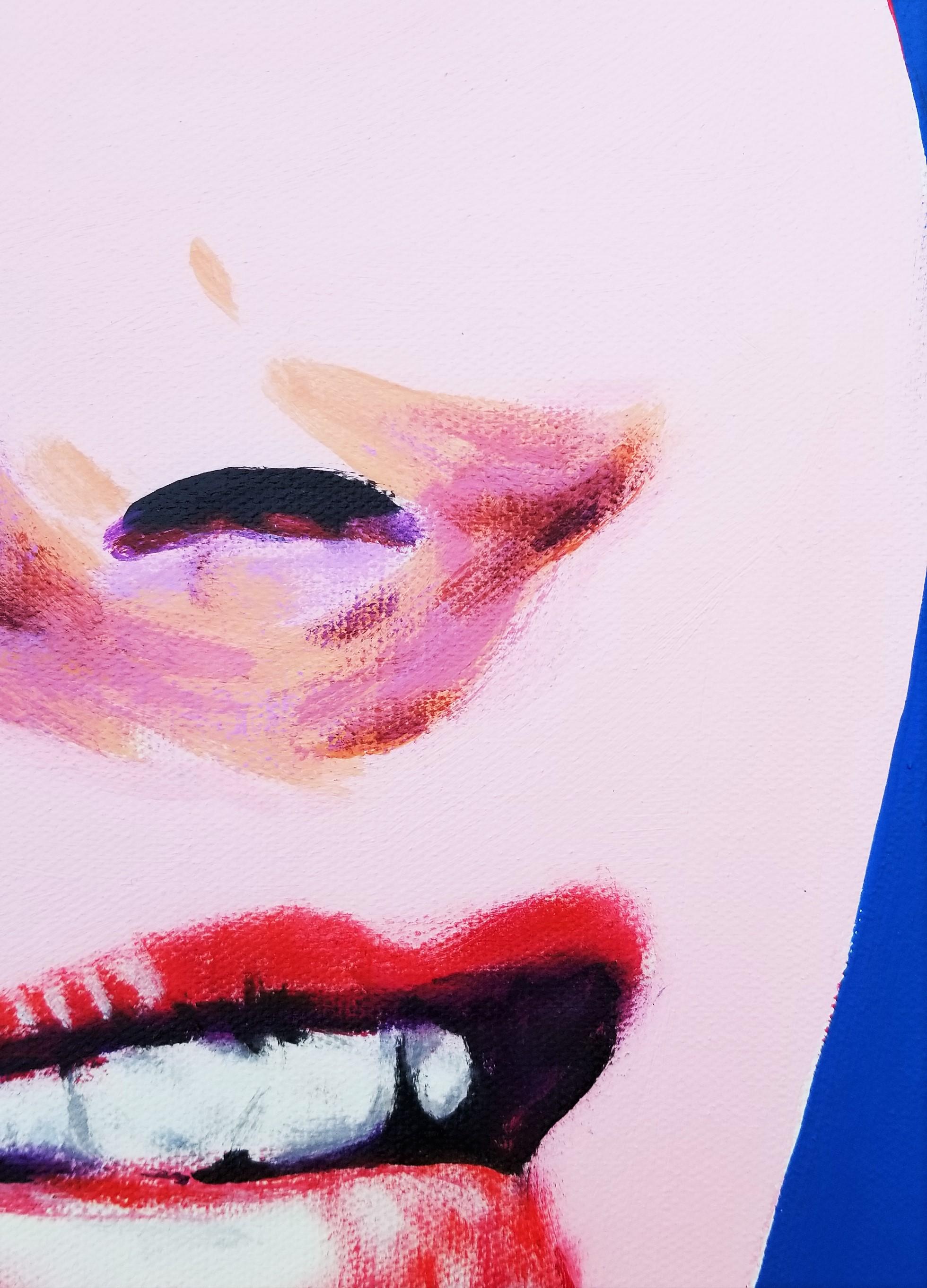 Jacqueline Onassis Icons II /// Peinture contemporaine Pop Art JFK Bleu en vente 4