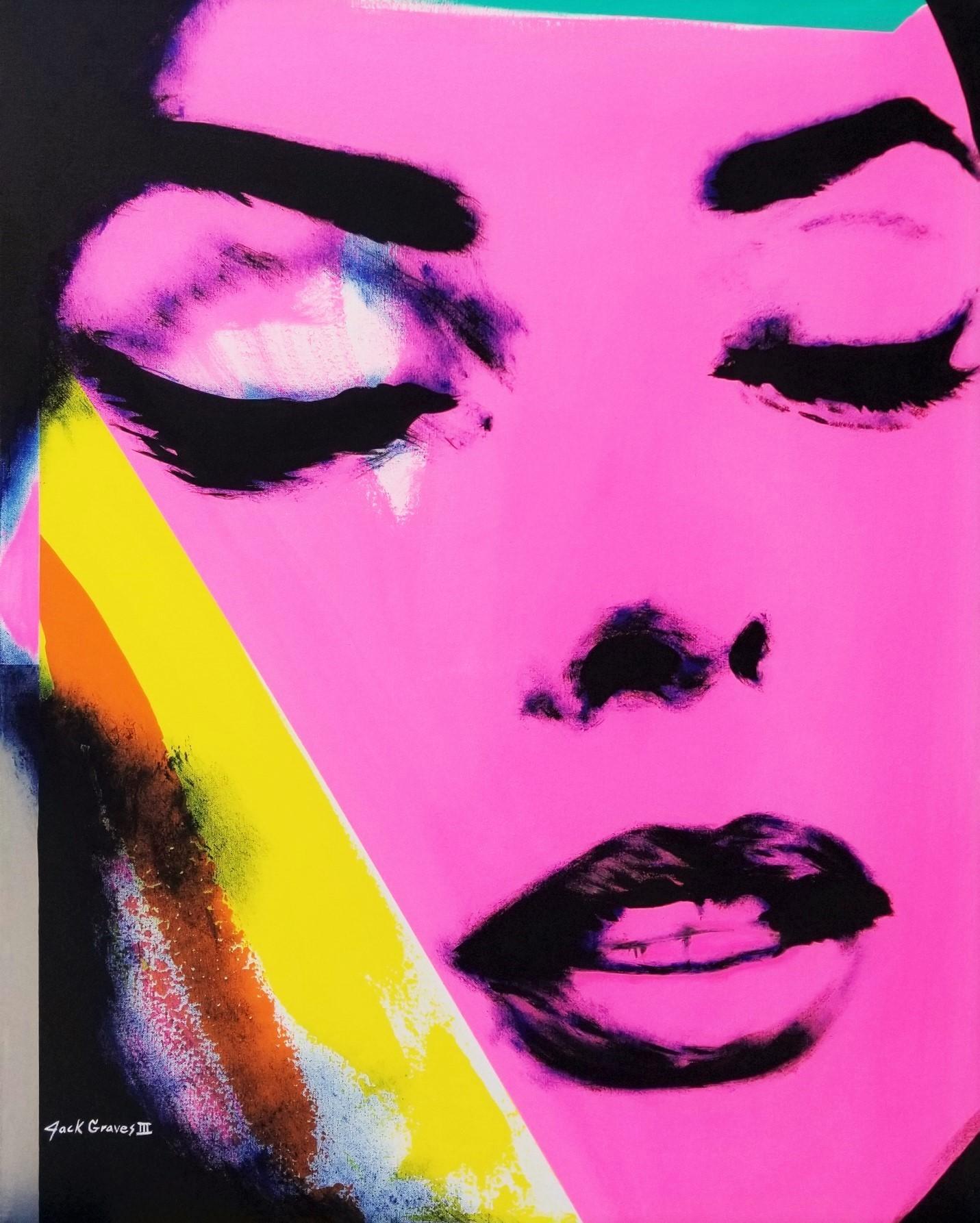 Portrait Painting de Jack Graves III - Jacques Henri Lartigue Icono (Florette Orméa) /// Arte pop callejero contemporáneo