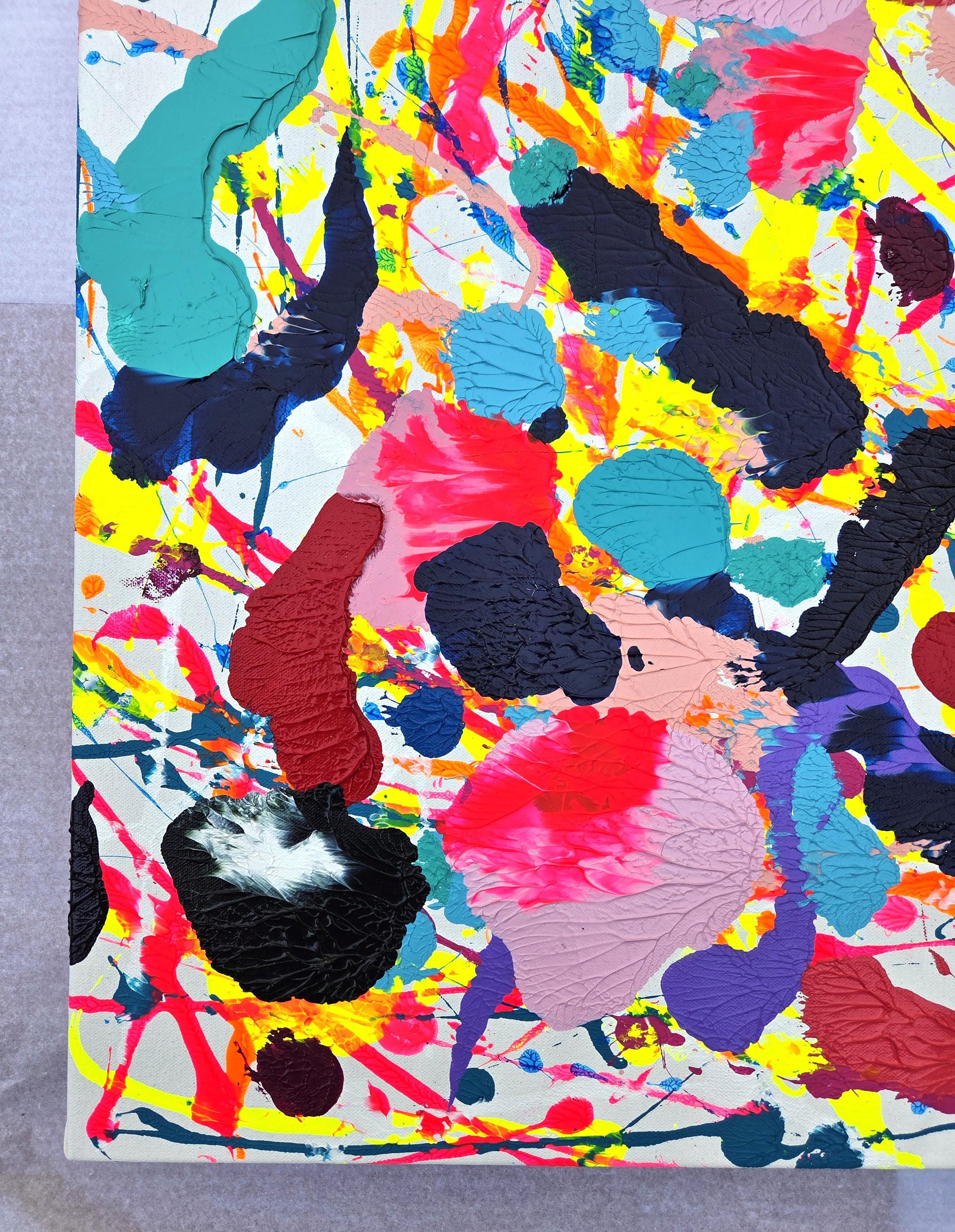 Jaguar /// Contemporary Abstract Rorschach Style Colorful Expressionist Painting (Beige), Abstract Painting, von Jack Graves III