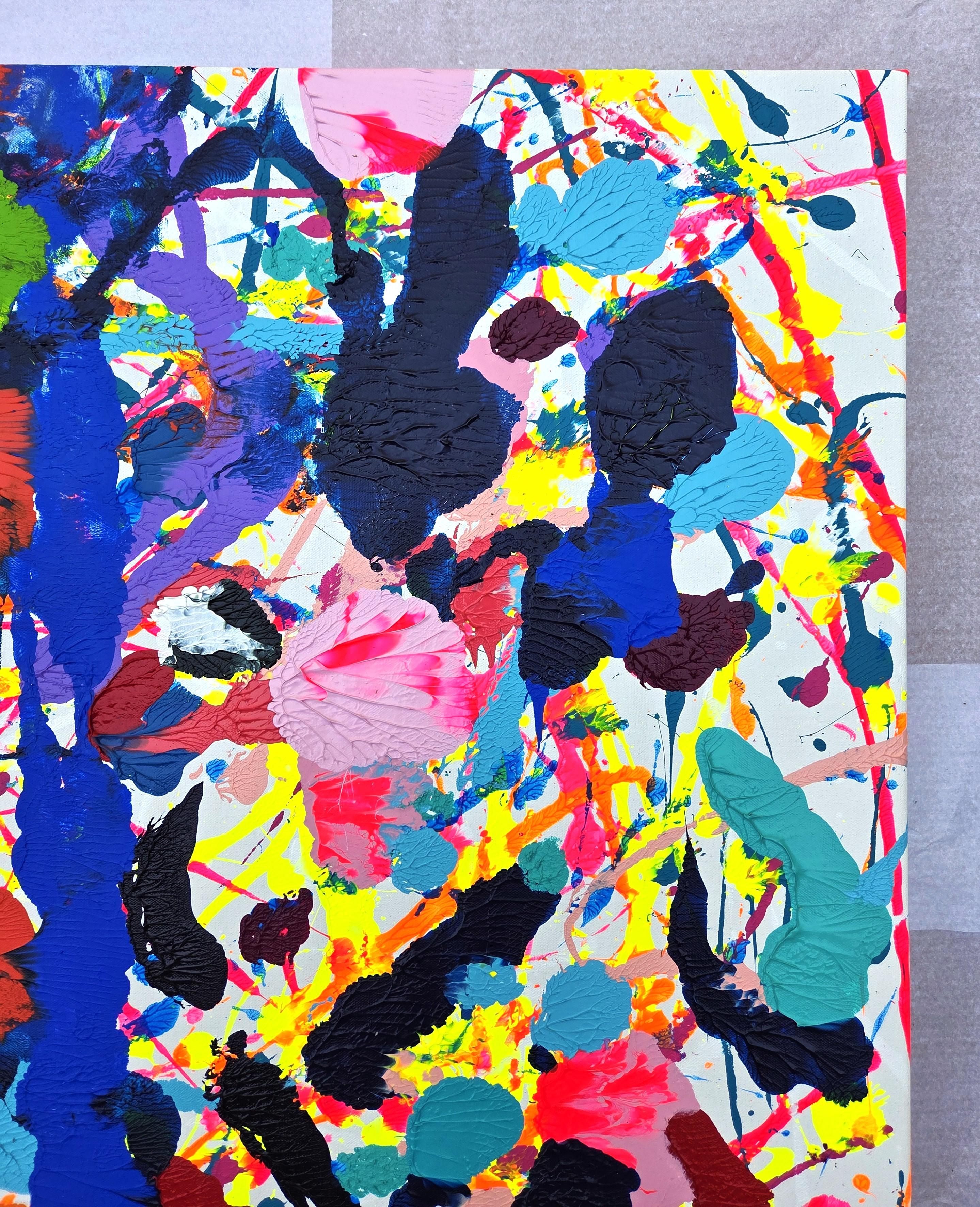 Jaguar /// Contemporary Abstract Rorschach Style Colorful Expressionist Painting im Angebot 1