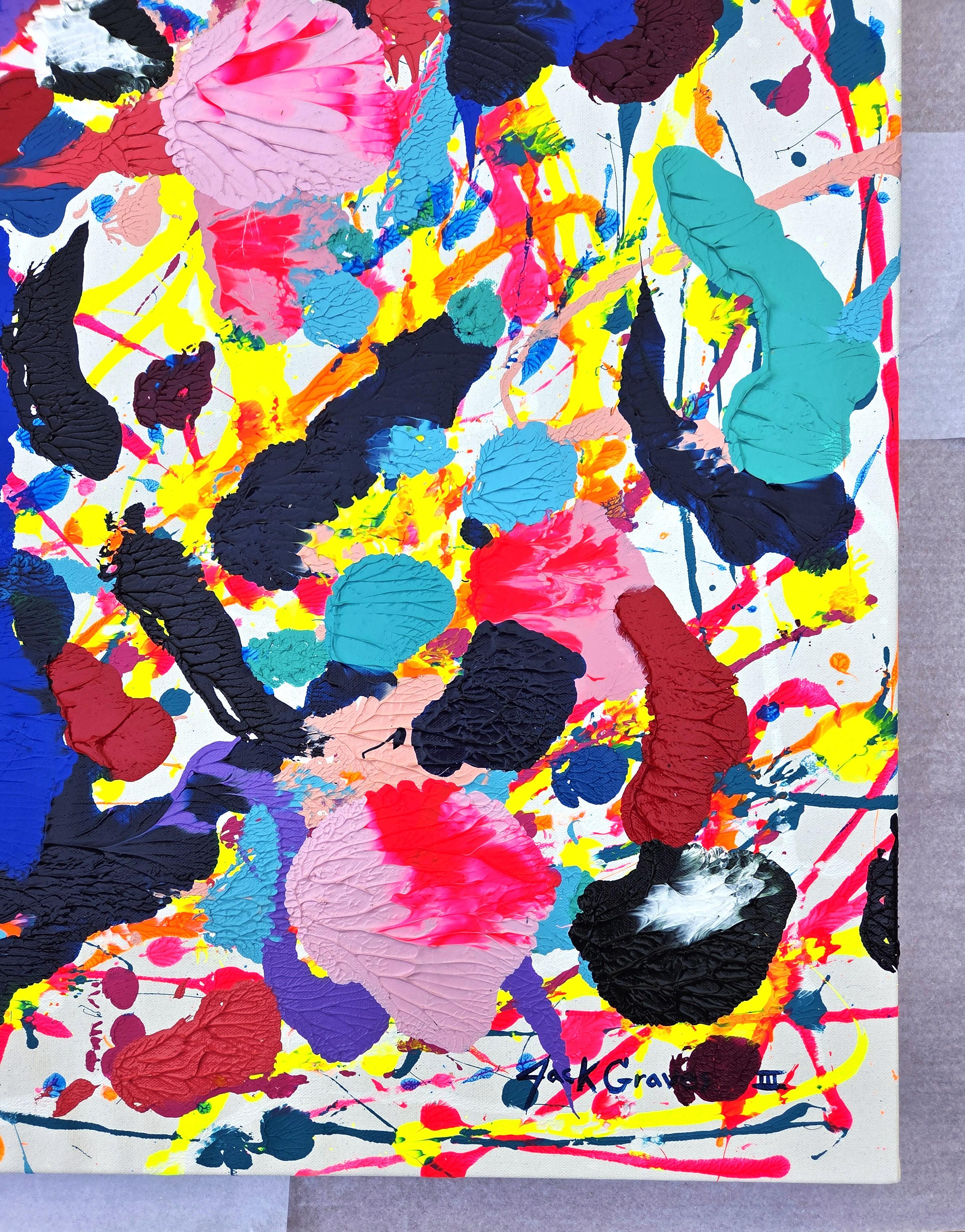 Jaguar /// Contemporary Abstract Rorschach Style Colorful Expressionist Painting im Angebot 2