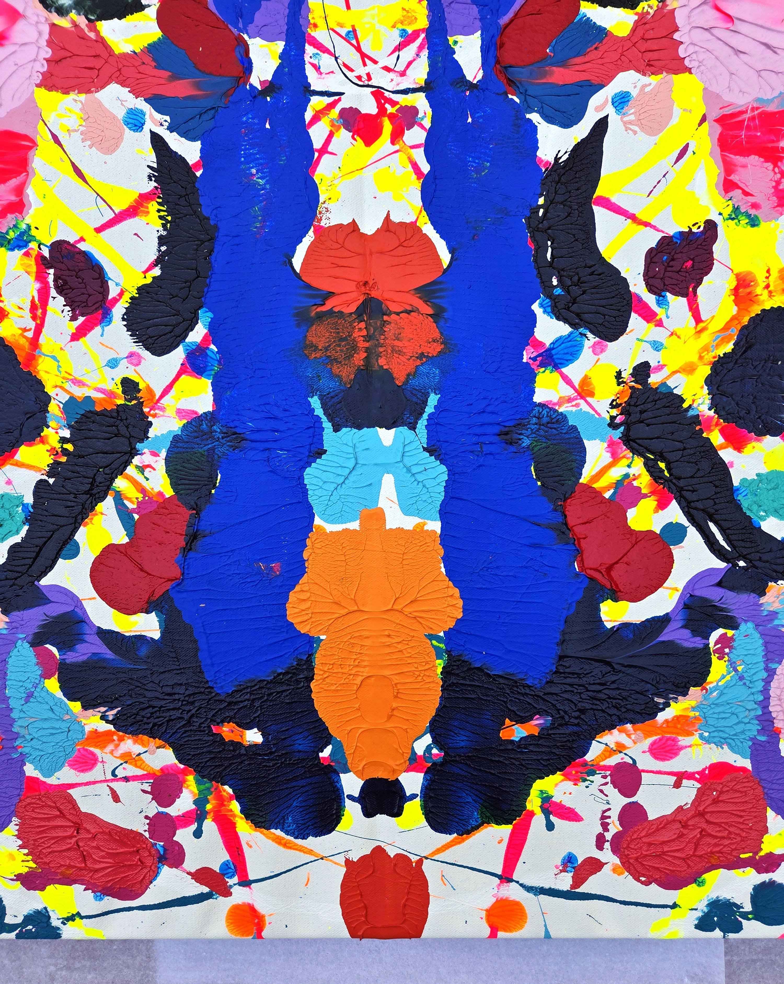 Jaguar /// Contemporary Abstract Rorschach Style Colorful Expressionist Painting im Angebot 4
