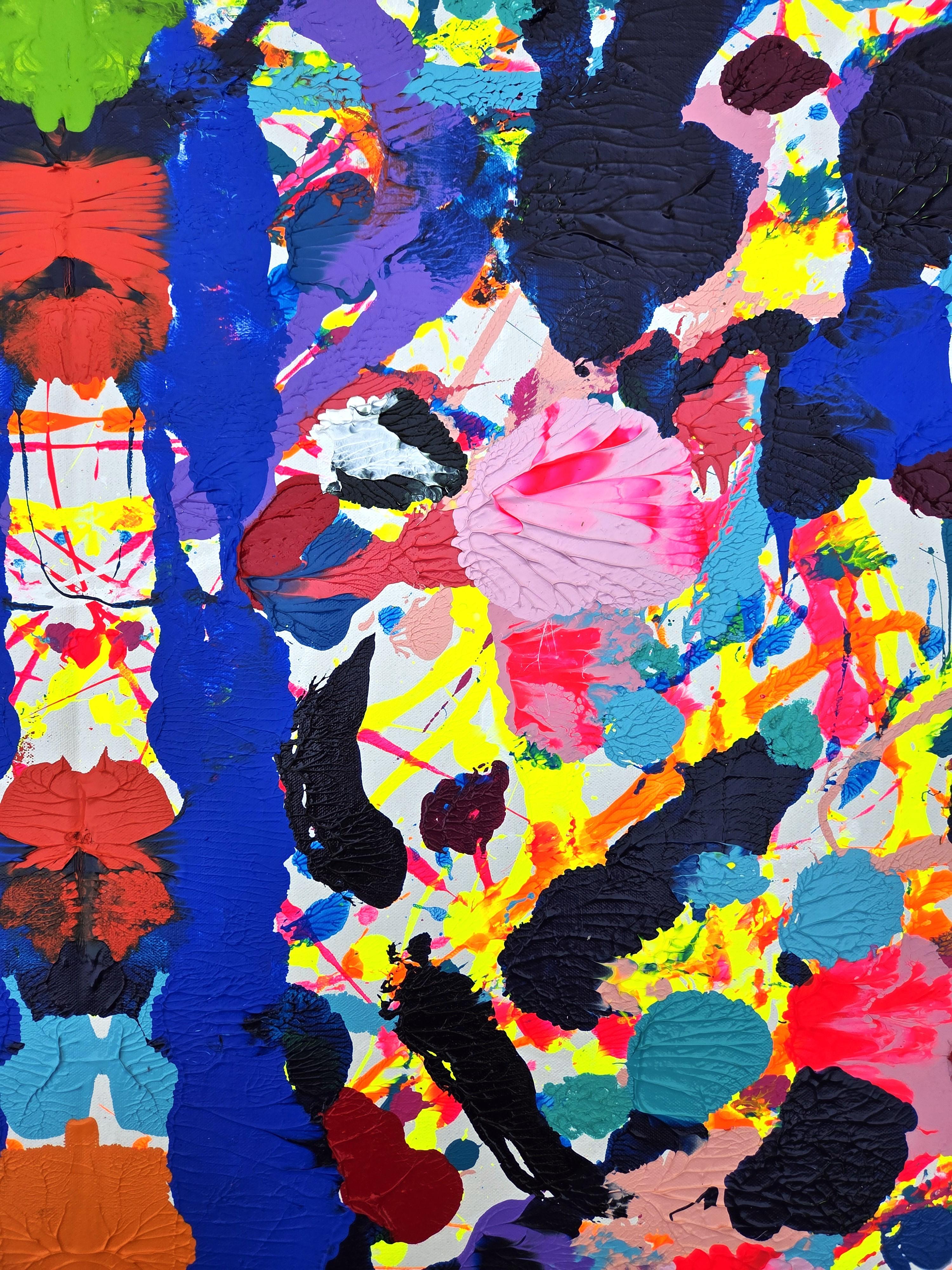 Jaguar /// Contemporary Abstract Rorschach Style Colorful Expressionist Painting im Angebot 5