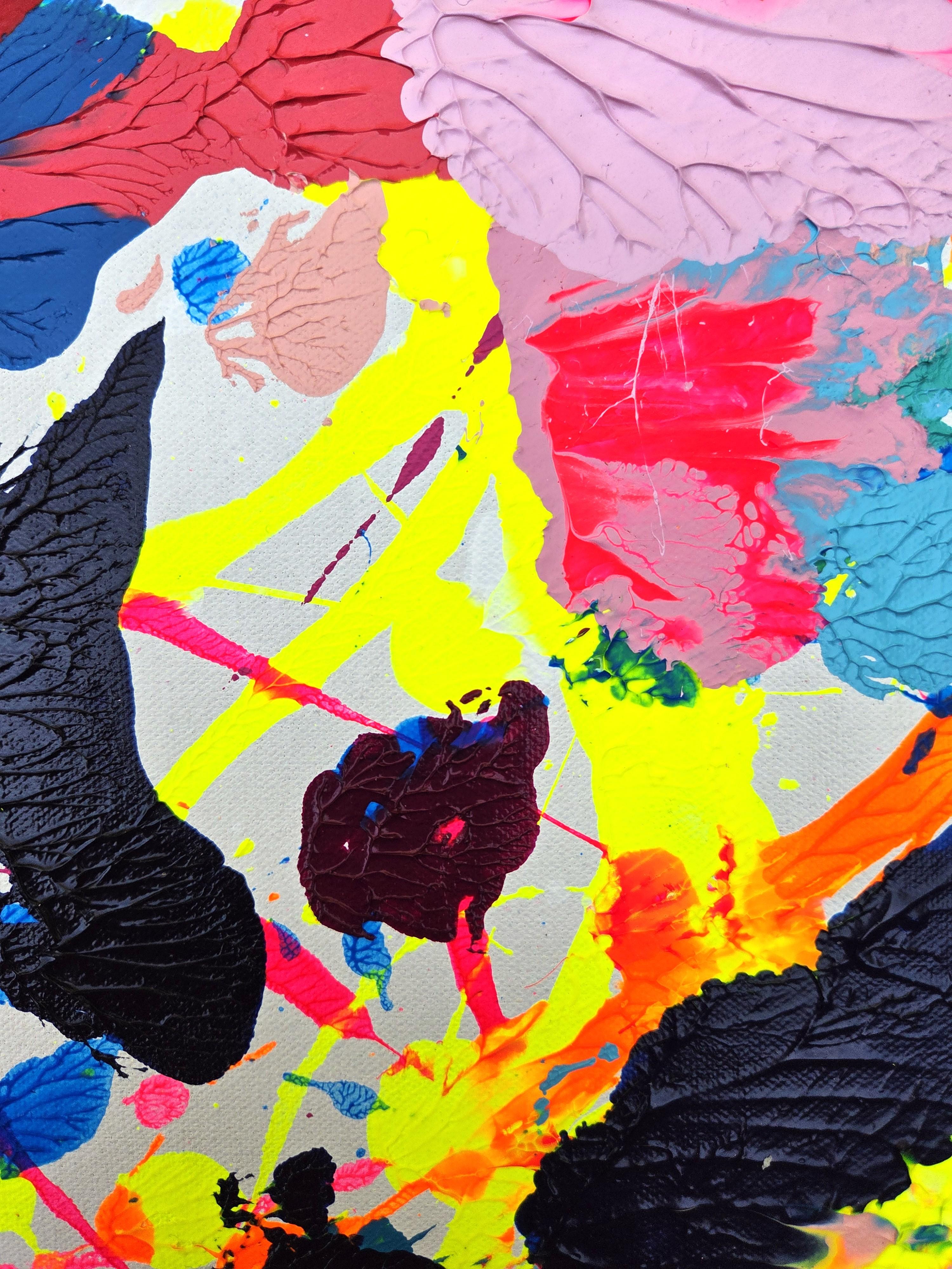Jaguar /// Contemporary Abstract Rorschach Style Colorful Expressionist Painting im Angebot 6