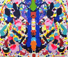 Jaguar /// Contemporary Abstract Rorschach Style Colorful Expressionist Painting