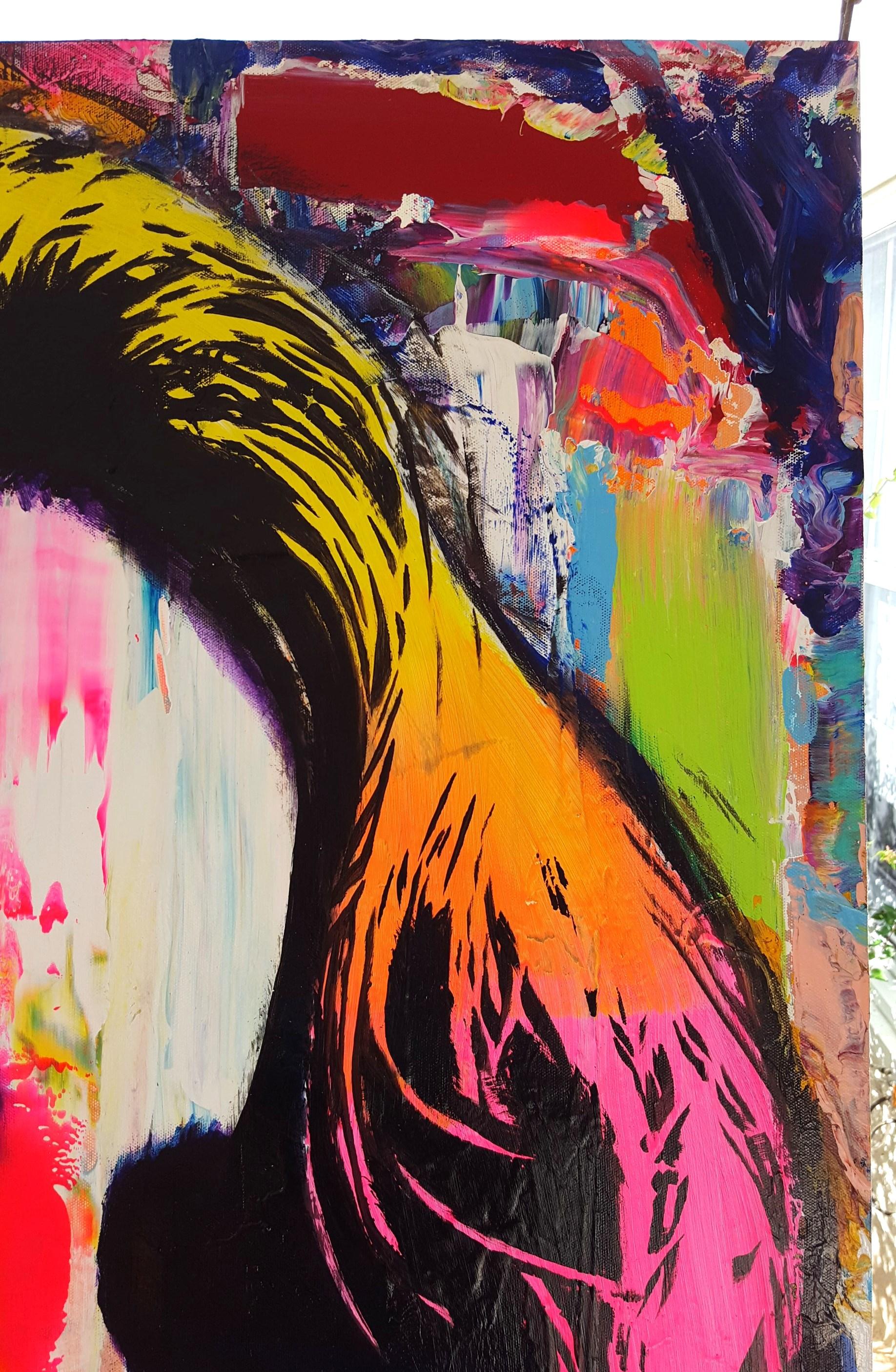 Jennifer Lawrence Icon II /// Zeitgenössische Street Pop Art Mode Model Portrait (Streetart), Painting, von Jack Graves III