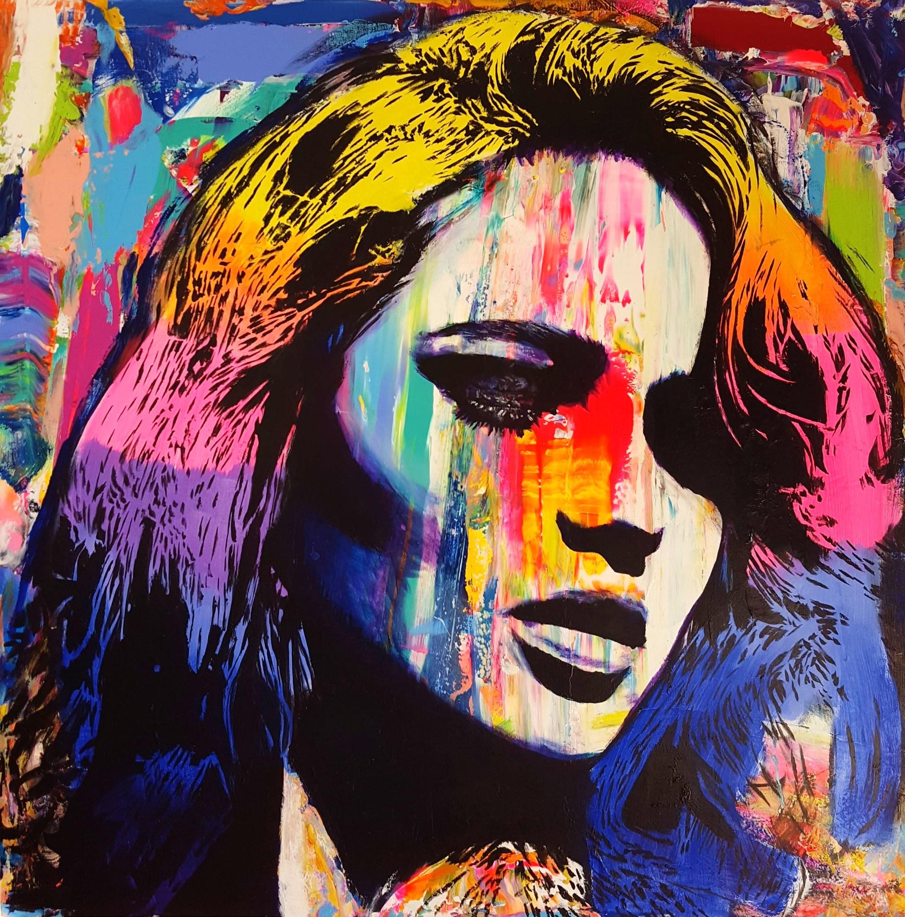 Jack Graves III Portrait Painting - Jennifer Lawrence Icon II /// Contemporary Street Pop Art Fashion Model Portrait