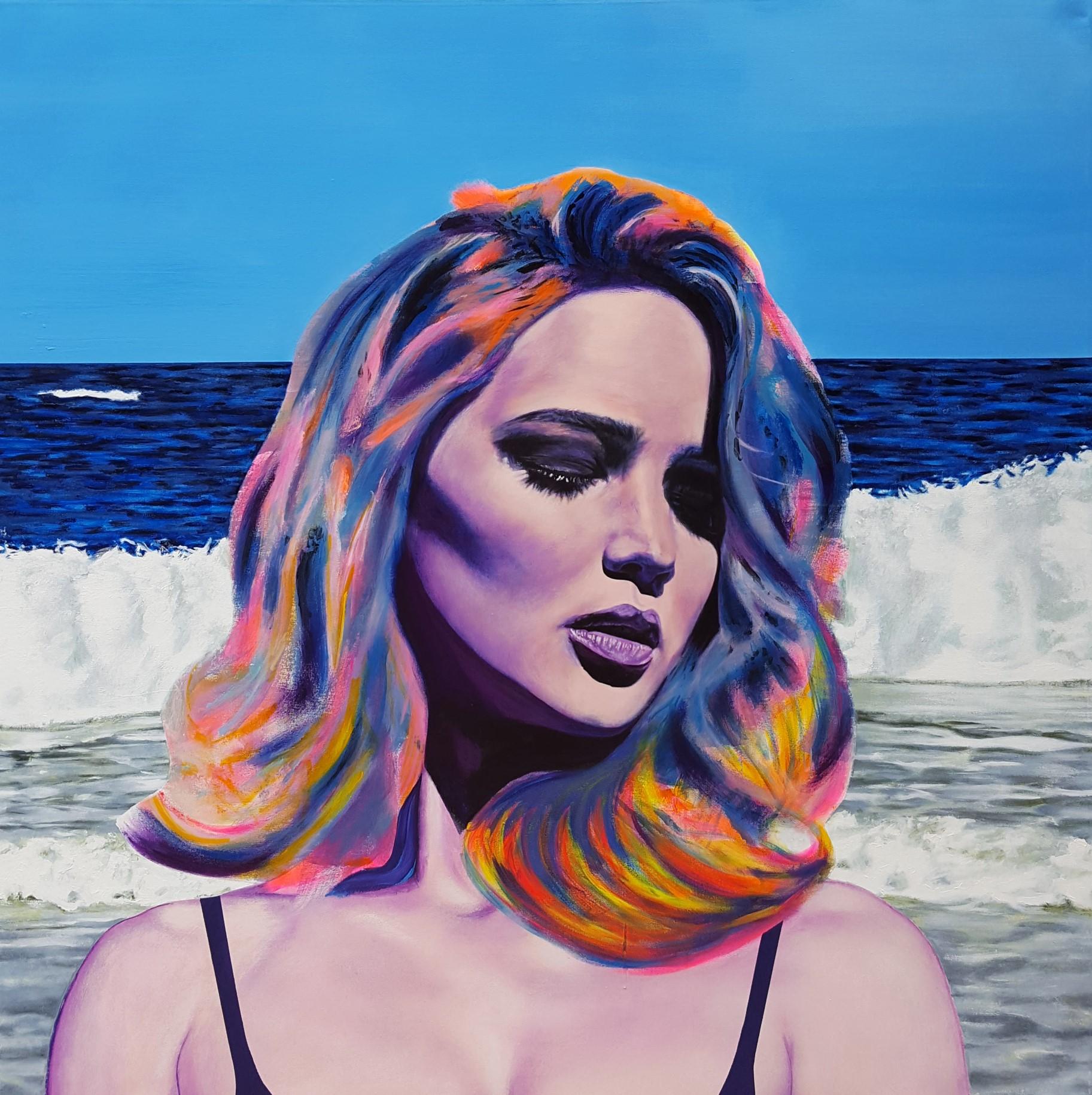 Jack Graves III Portrait Painting – Jennifer Lawrence Supreme /// Zeitgenössische Pop Art Großes Portrait Schauspielerin Model