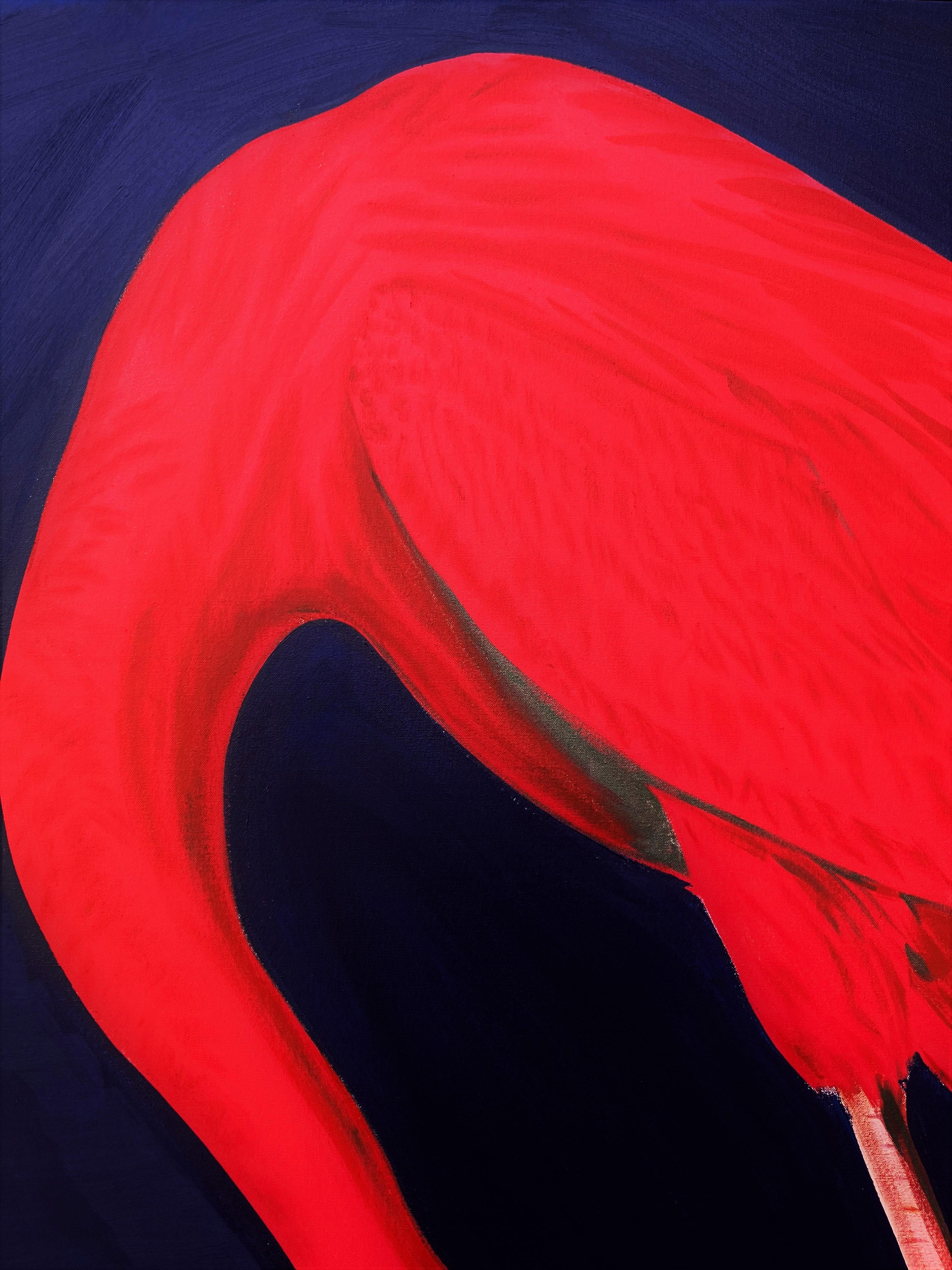 Icona John James Audubon Flamingo /// Enorme uccello costiero ornitologico contemporaneo - Painting di Jack Graves III
