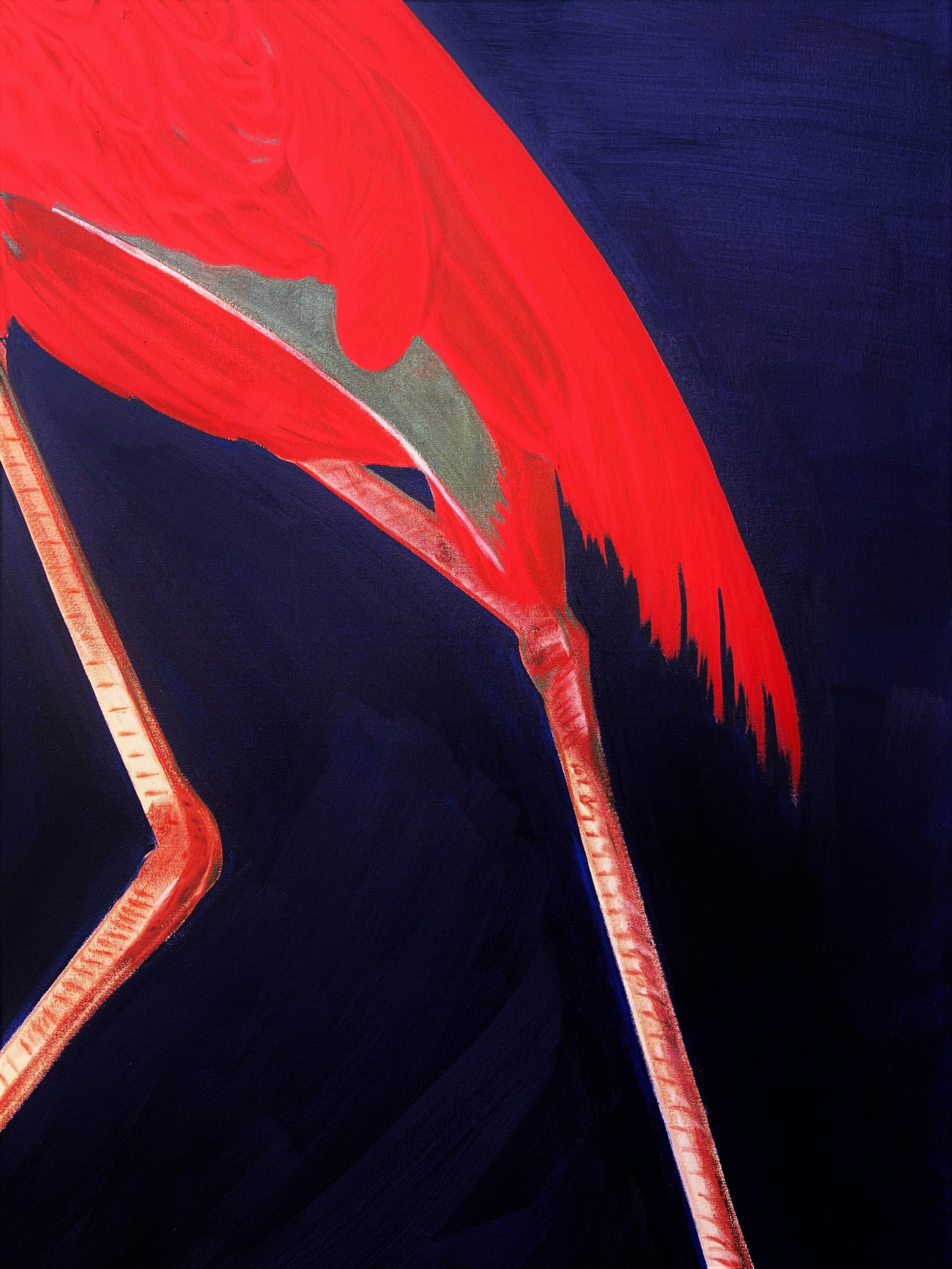 Icona John James Audubon Flamingo /// Enorme uccello costiero ornitologico contemporaneo 1