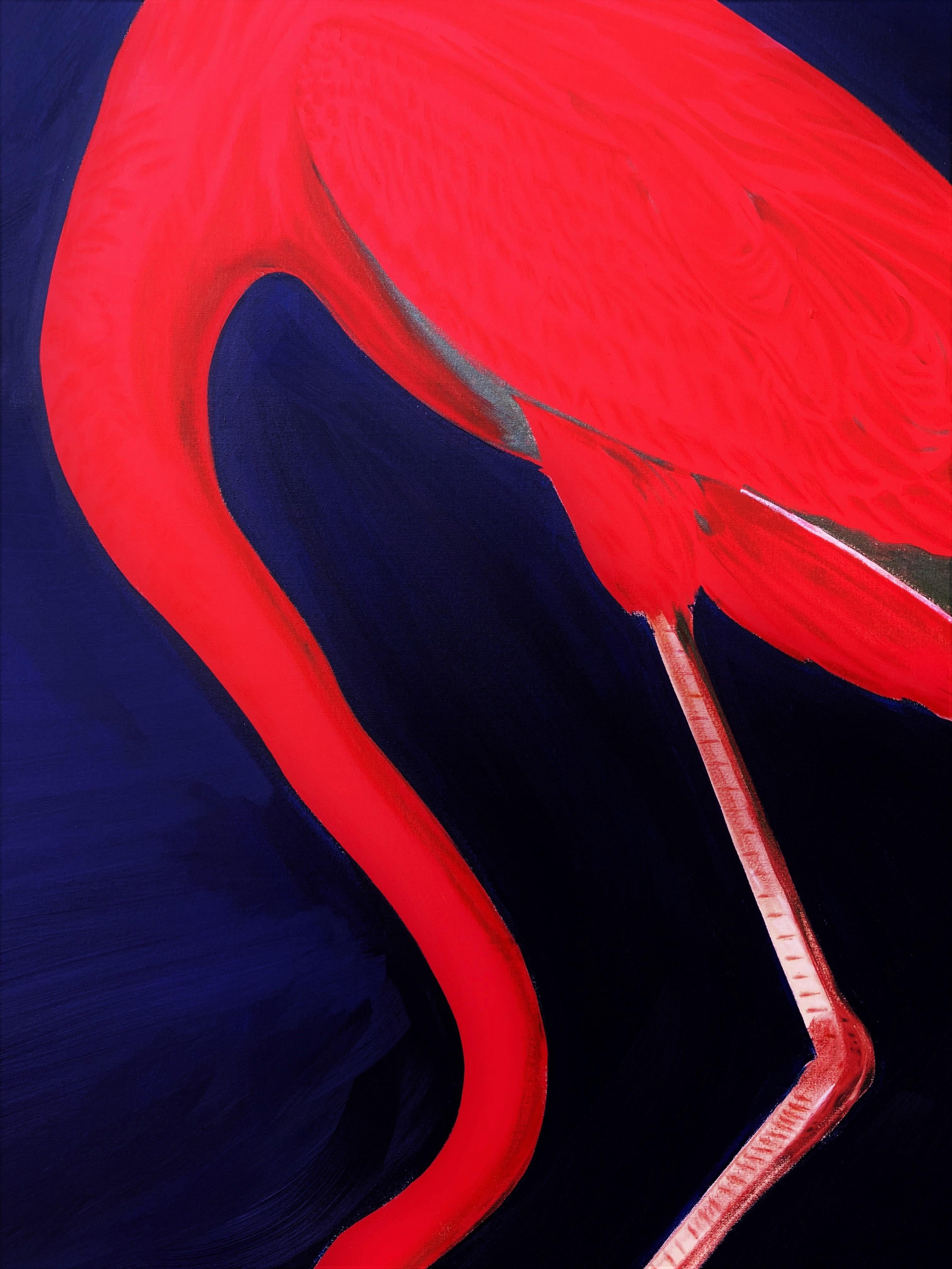 Icona John James Audubon Flamingo /// Enorme uccello costiero ornitologico contemporaneo 5
