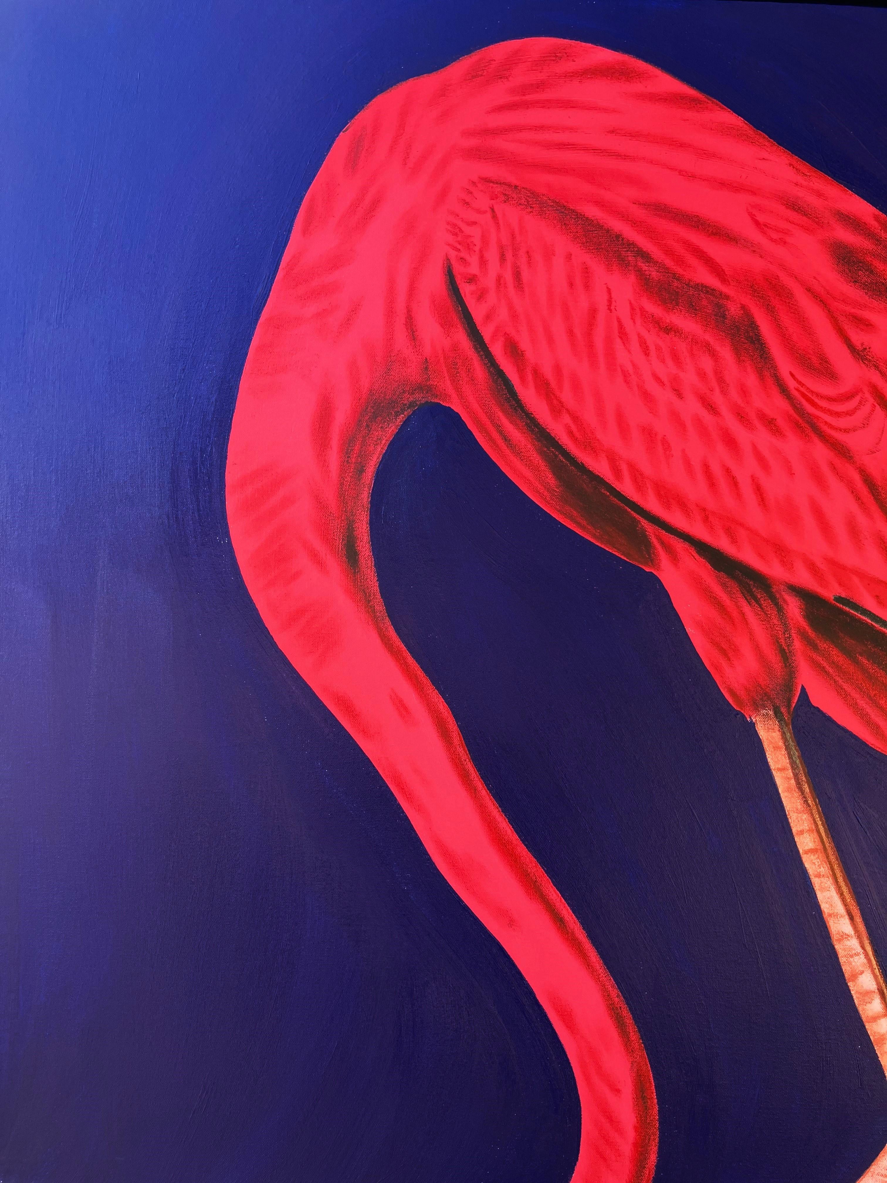 John James Audubon Icono del flamenco II /// Ornitología contemporánea Ave costera - Painting Contemporáneo de Jack Graves III