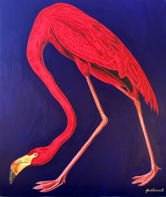 John James Audubon Flamingo Icon II /// Zeitgenössische Ornithologie Küstenvogel