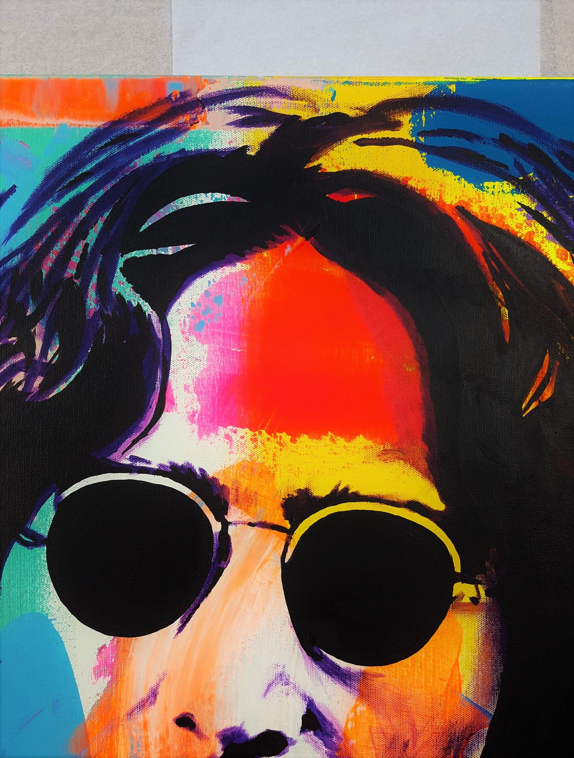 John Lennon Icon IV - Contemporary Painting by Jack Graves III