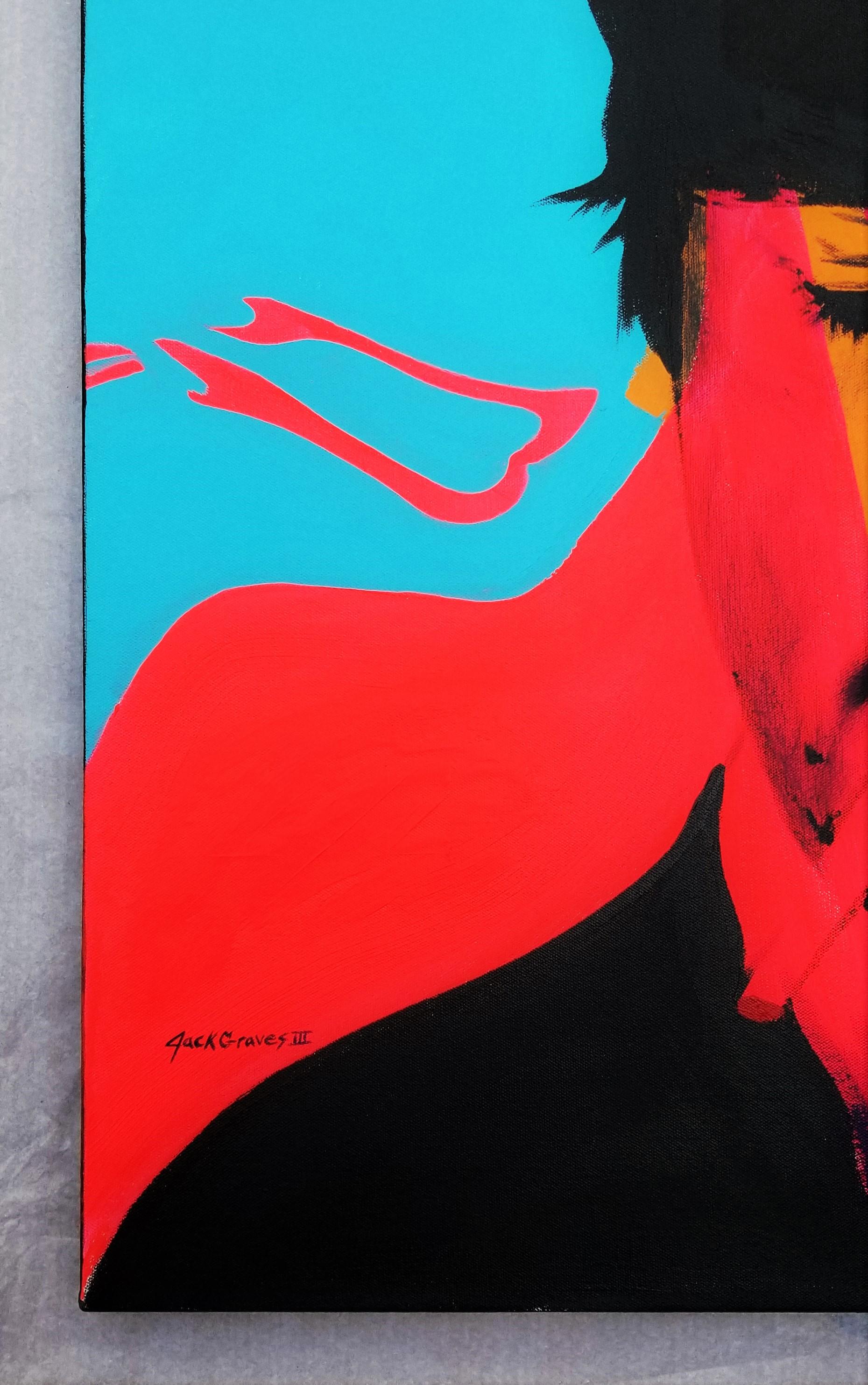 John Lennon Icono VII /// Arte pop callejero contemporáneo The Beatles Retrato Pintura - Painting de Jack Graves III