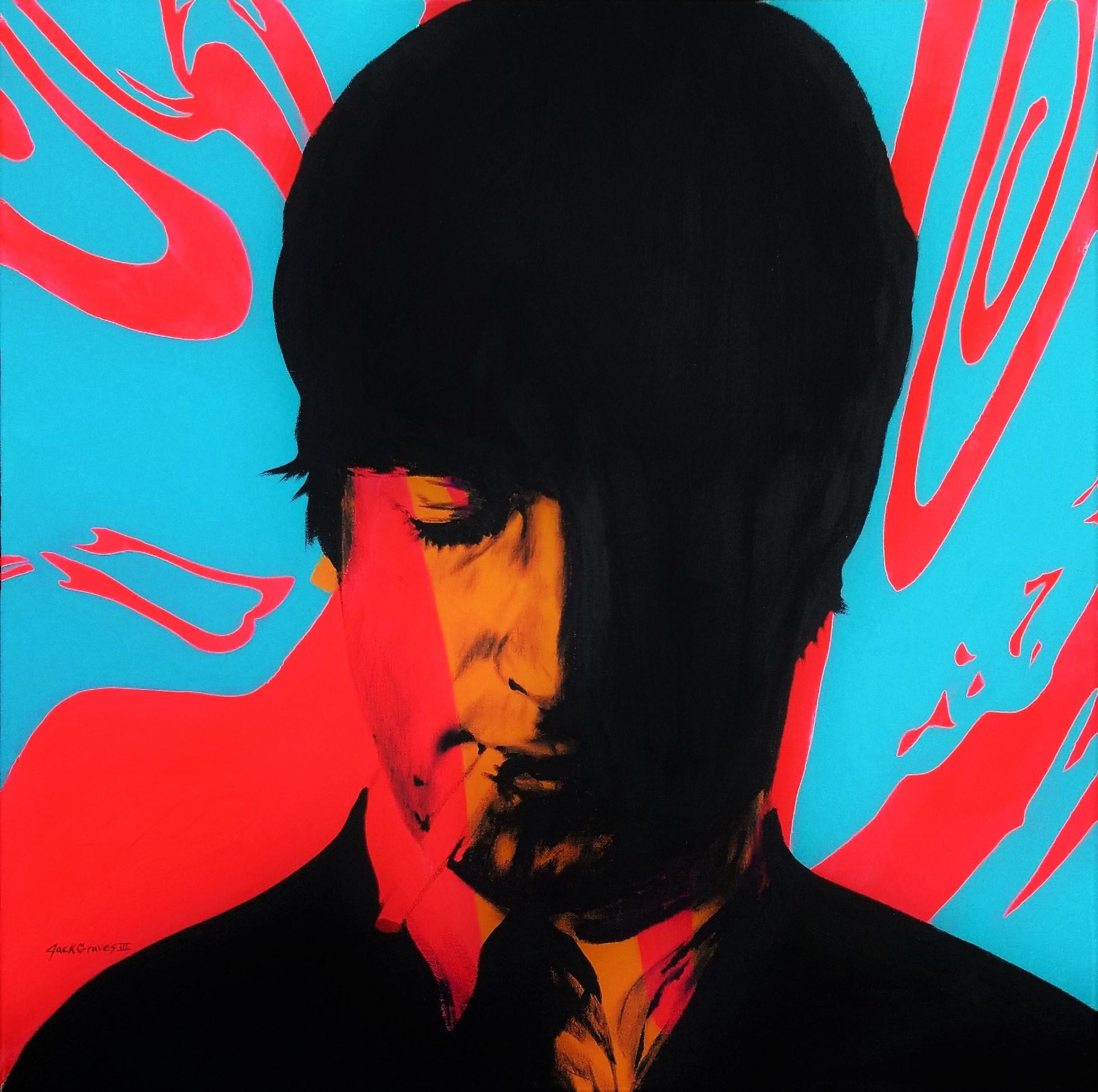 Portrait Painting de Jack Graves III - John Lennon Icono VII /// Arte pop callejero contemporáneo The Beatles Retrato Pintura