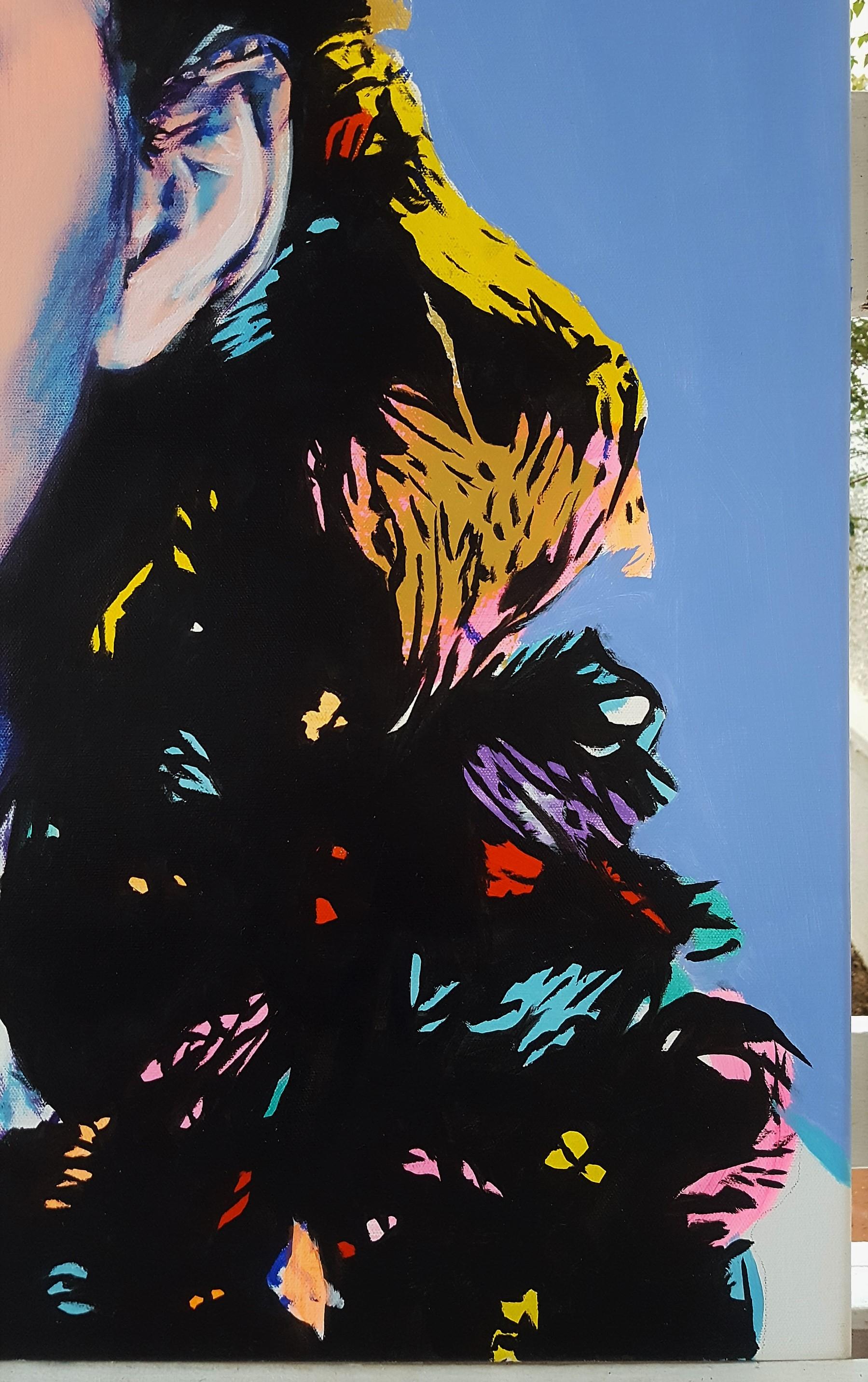 Original signiertes Gemälde des amerikanischen Künstlers Jack Graves (1988-) aus Acryl auf Leinwand mit dem Titel „Judy Garland Icon II (Dorothy)“:: 2019. Verso von Graves handsigniert:: betitelt und datiert. Es ist falsch datiert:: wie auf dem Foto
