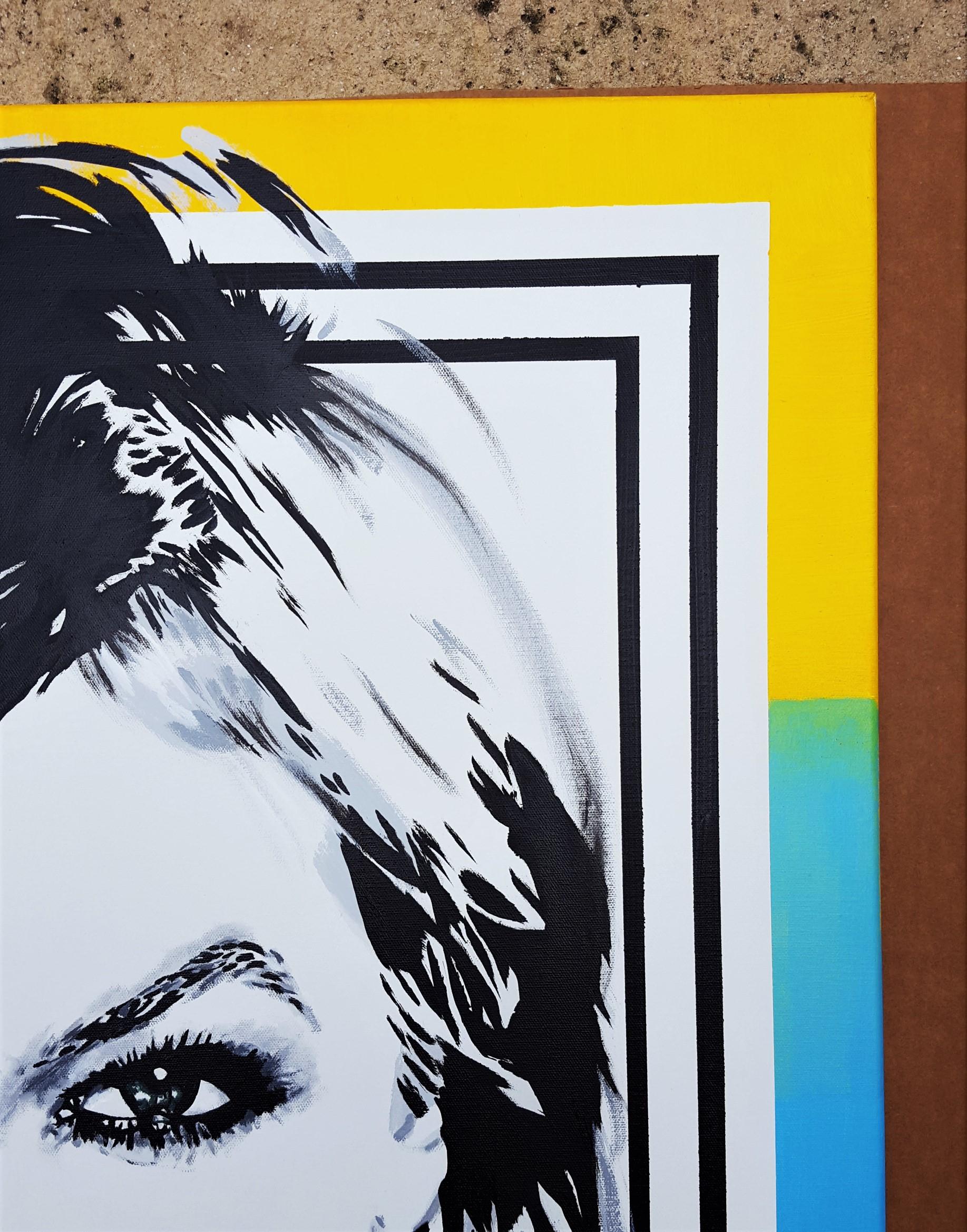 Karlie Kloss Icon III /// Zeitgenössische Pop Street Art Model Mode Malerei (Beige), Portrait Painting, von Jack Graves III