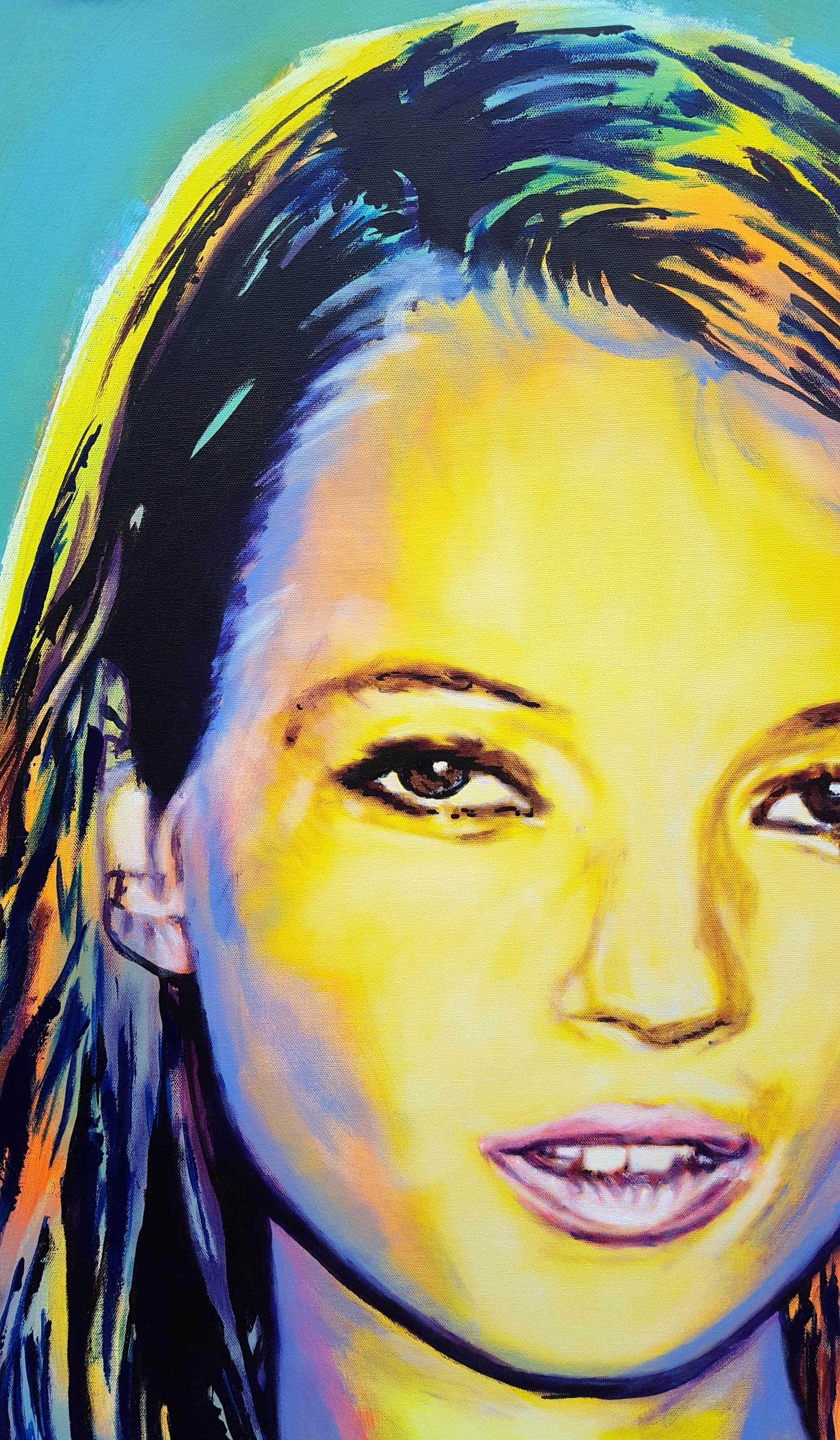 Kate Moss Icon IV /// Zeitgenössische Pop Art Mode Model Portrait Malerei UK GB im Angebot 5