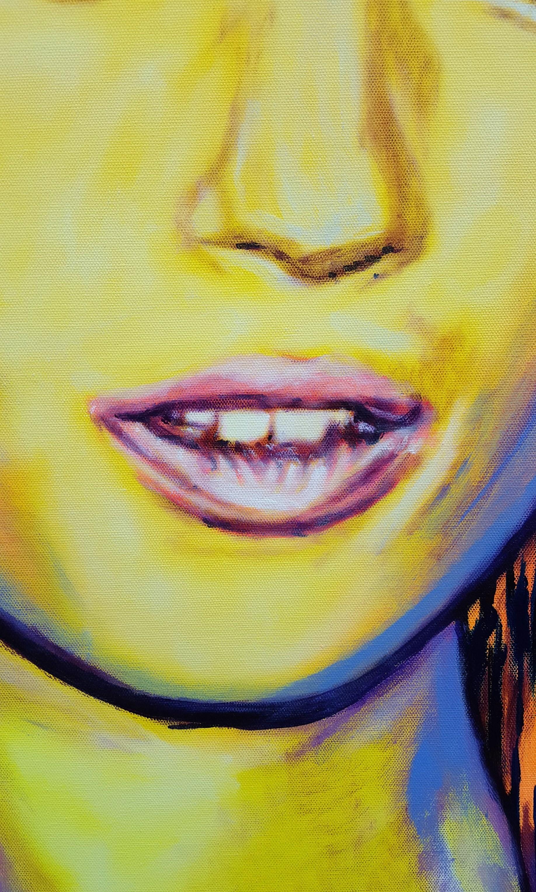 Kate Moss Icon IV /// Zeitgenössische Pop Art Mode Model Portrait Malerei UK GB im Angebot 7