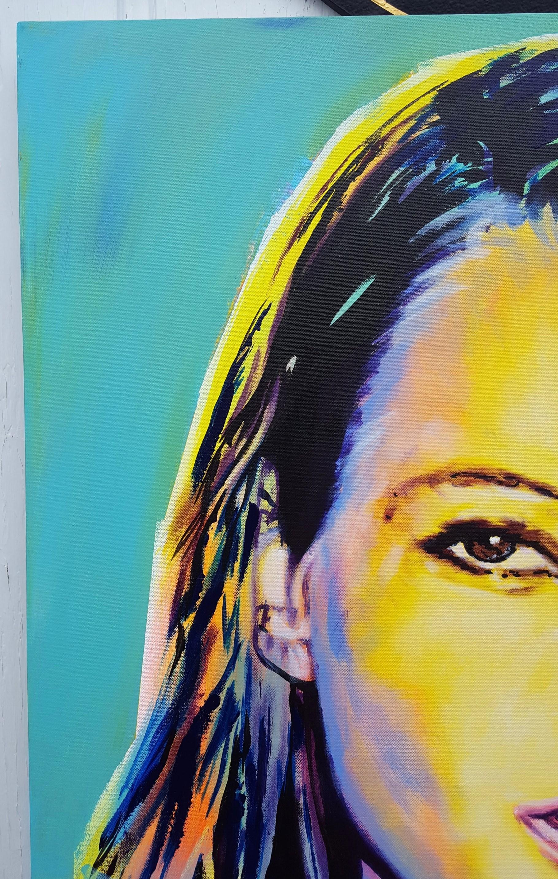 Kate Moss Icon IV /// Zeitgenössische Pop Art Mode Model Portrait Malerei UK GB (Pop-Art), Painting, von Jack Graves III