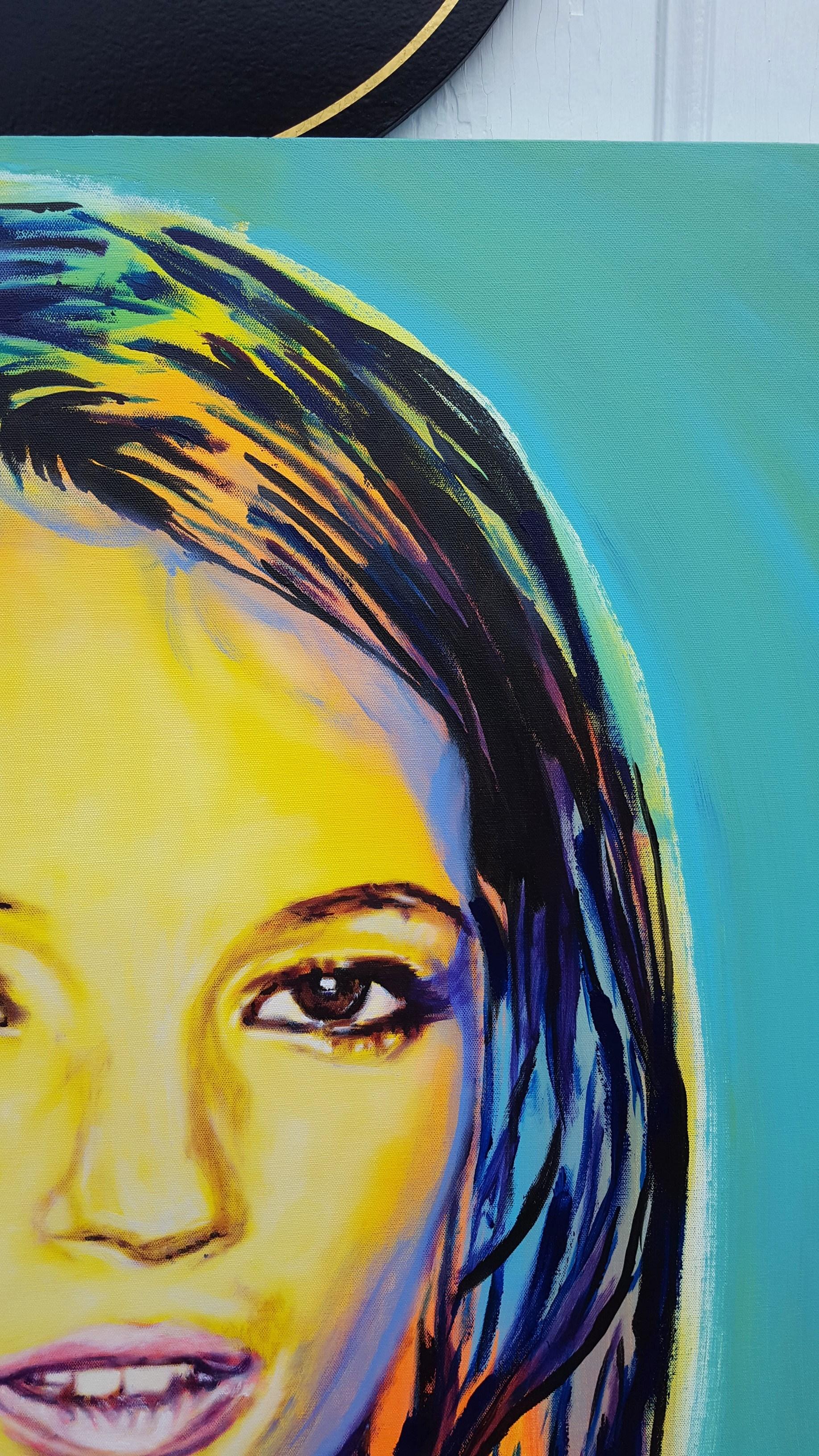 Kate Moss Icon IV /// Zeitgenössische Pop Art Mode Model Portrait Malerei UK GB im Angebot 2