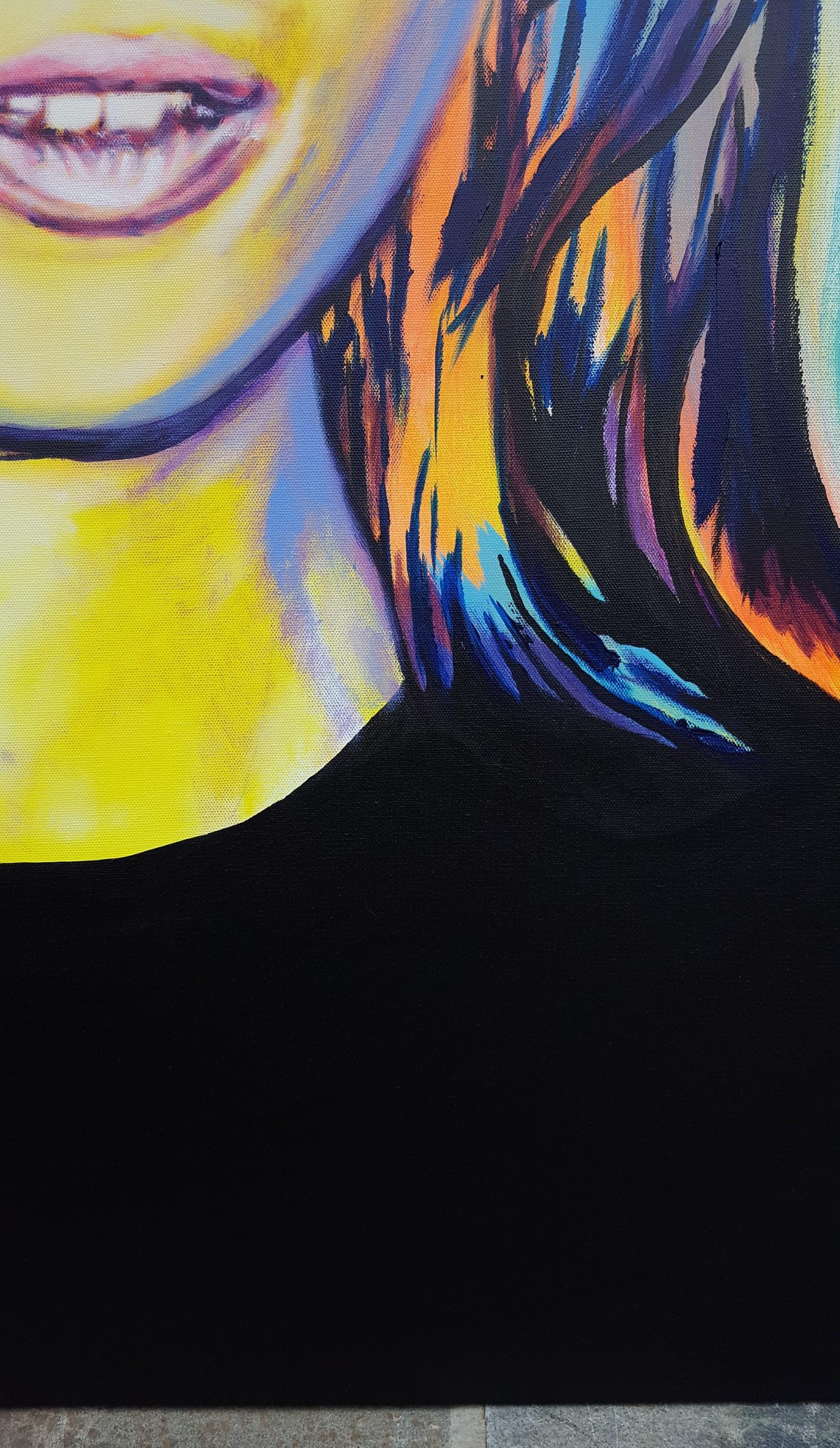 Kate Moss Icon IV /// Zeitgenössische Pop Art Mode Model Portrait Malerei UK GB im Angebot 4