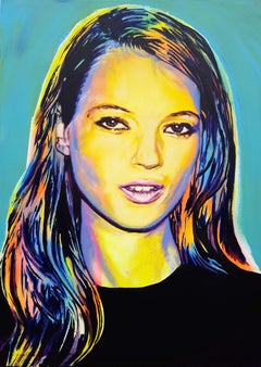 Kate Moss Icon IV /// Contemporary Pop Art Fashion Model Portrait Painting UK GB