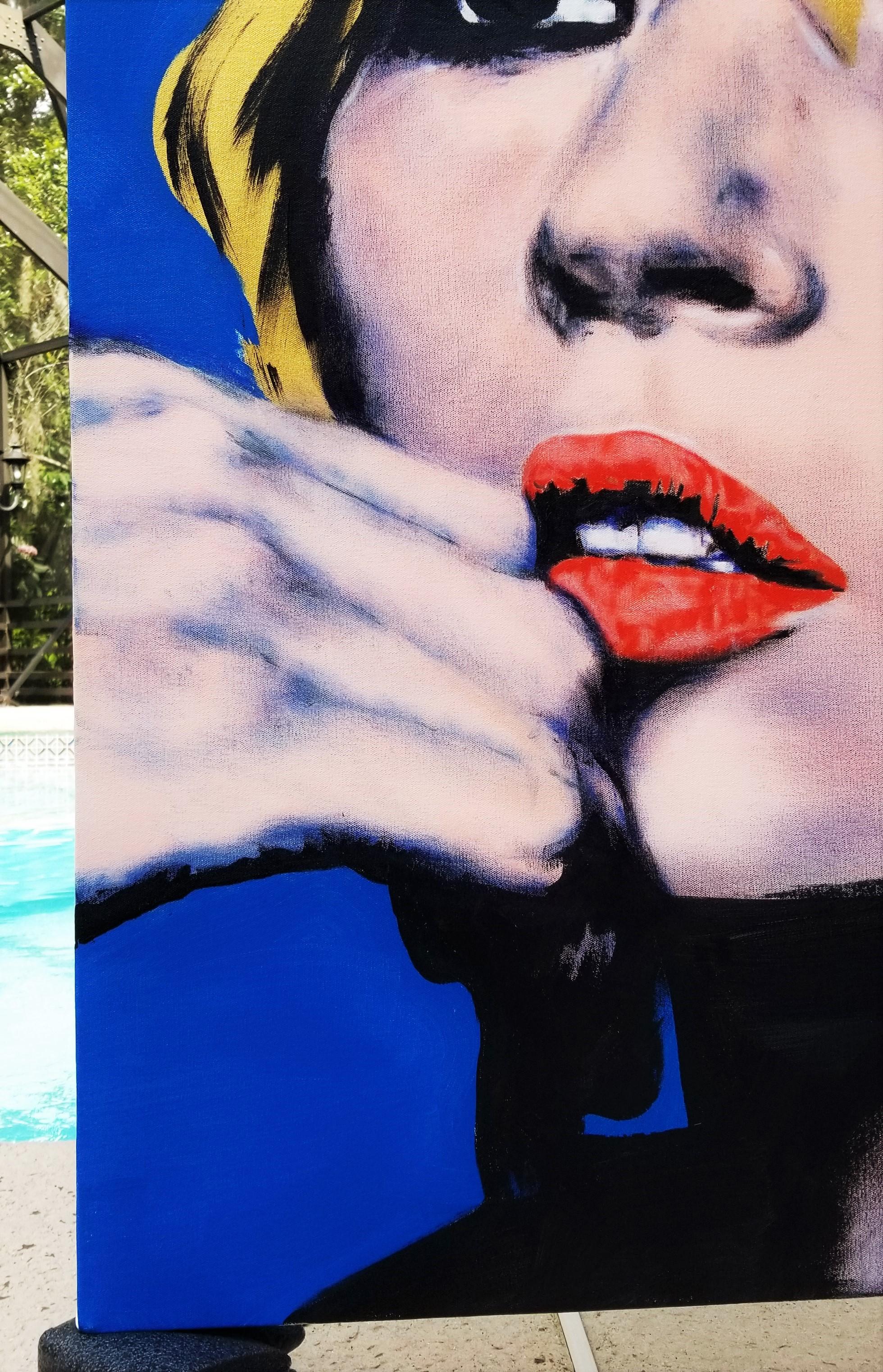 Kate Moss Icon IX /// Contemporary Street Pop Art Fashion Model Malerei Leinwand – Painting von Jack Graves III