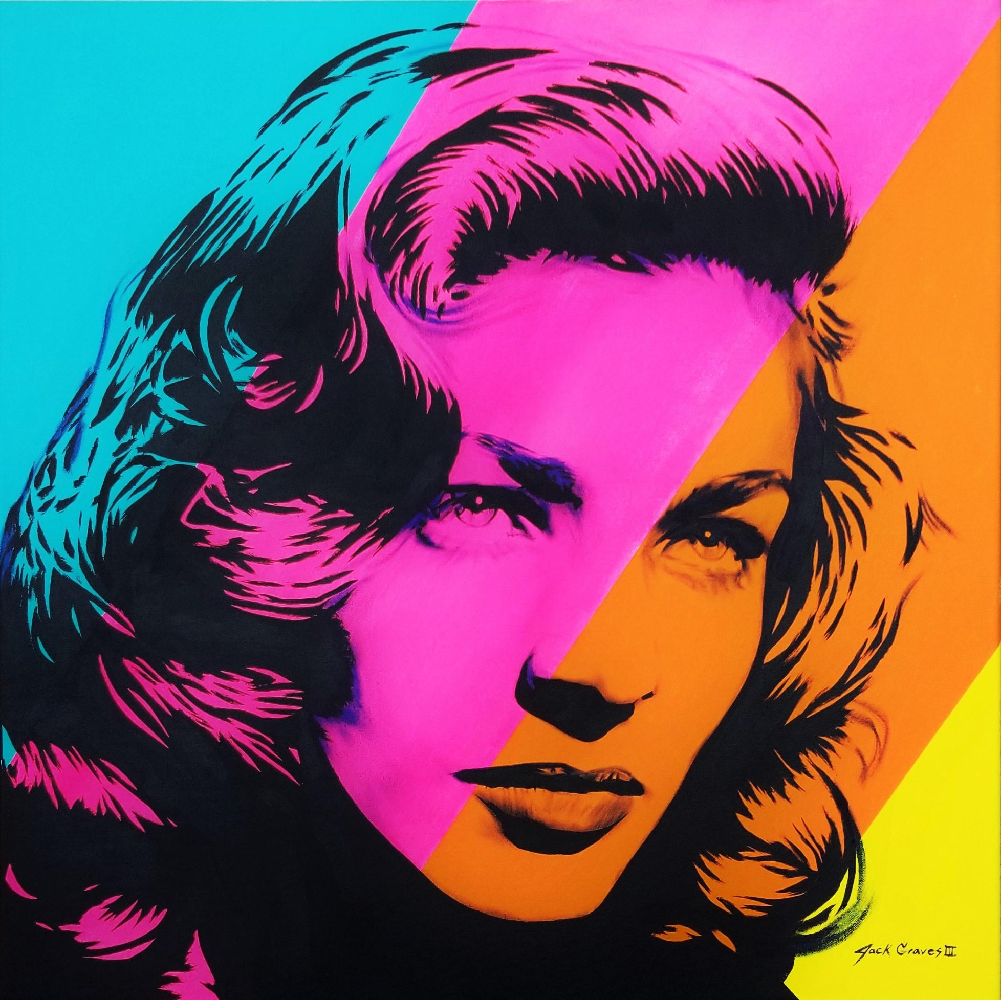 Lauren Bacall Icon V /// Contemporary Street Pop Art Actress Model Painting 