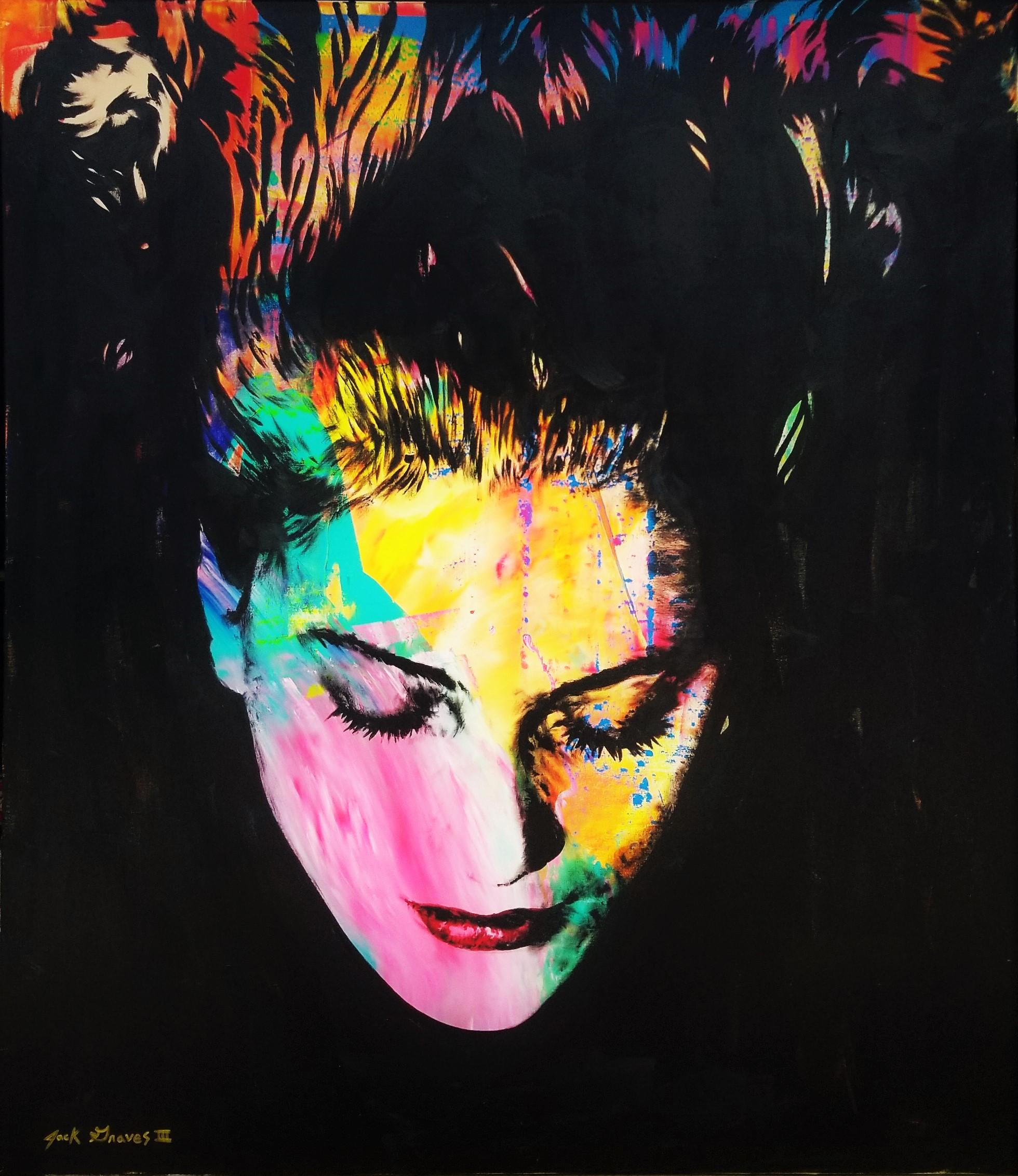 Jack Graves III Portrait Painting – Lee Miller Icon II (Man Ray) /// Riesiges Contemporary Street Pop Art Gemälde Modell