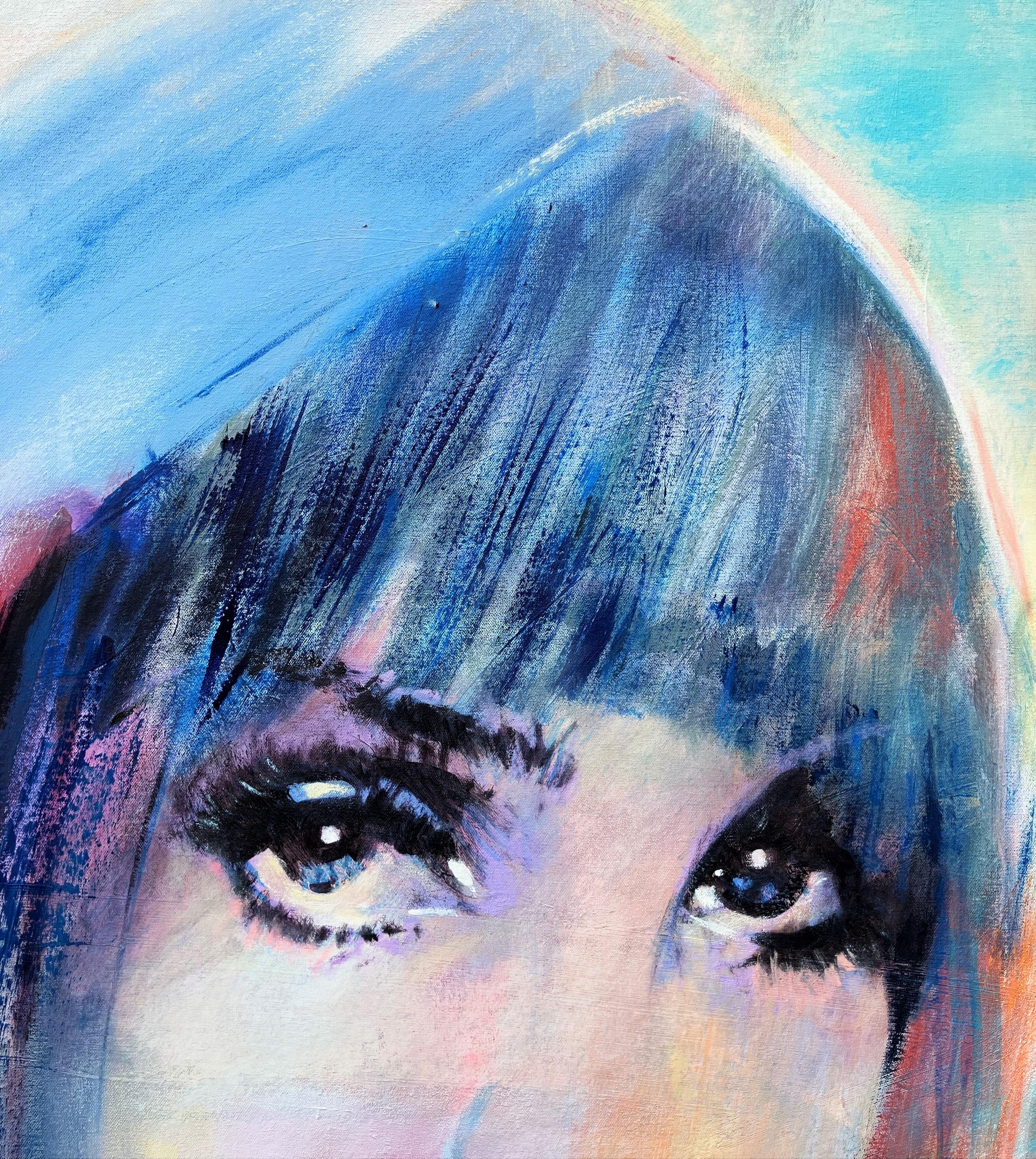 Liberté /// Street Pop Art contemporanea Ritratto figurativo Donna Signora Paesaggio marino in vendita 9
