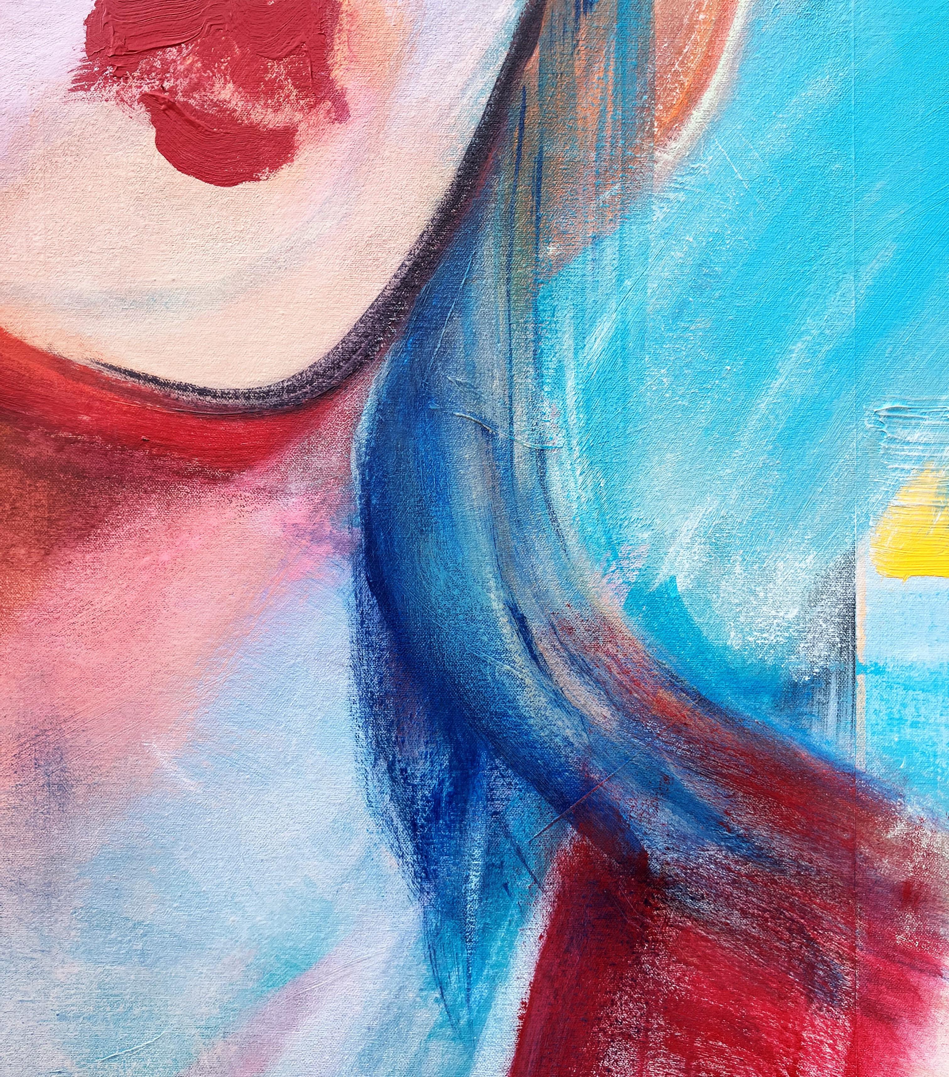 Liberté /// Street Pop Art contemporanea Ritratto figurativo Donna Signora Paesaggio marino in vendita 3