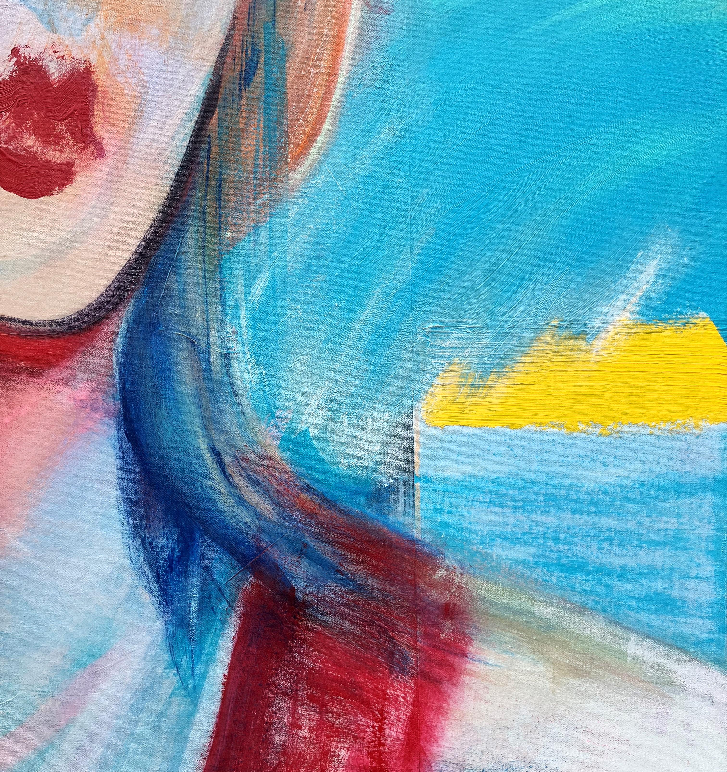 Liberté /// Street Pop Art contemporanea Ritratto figurativo Donna Signora Paesaggio marino in vendita 4
