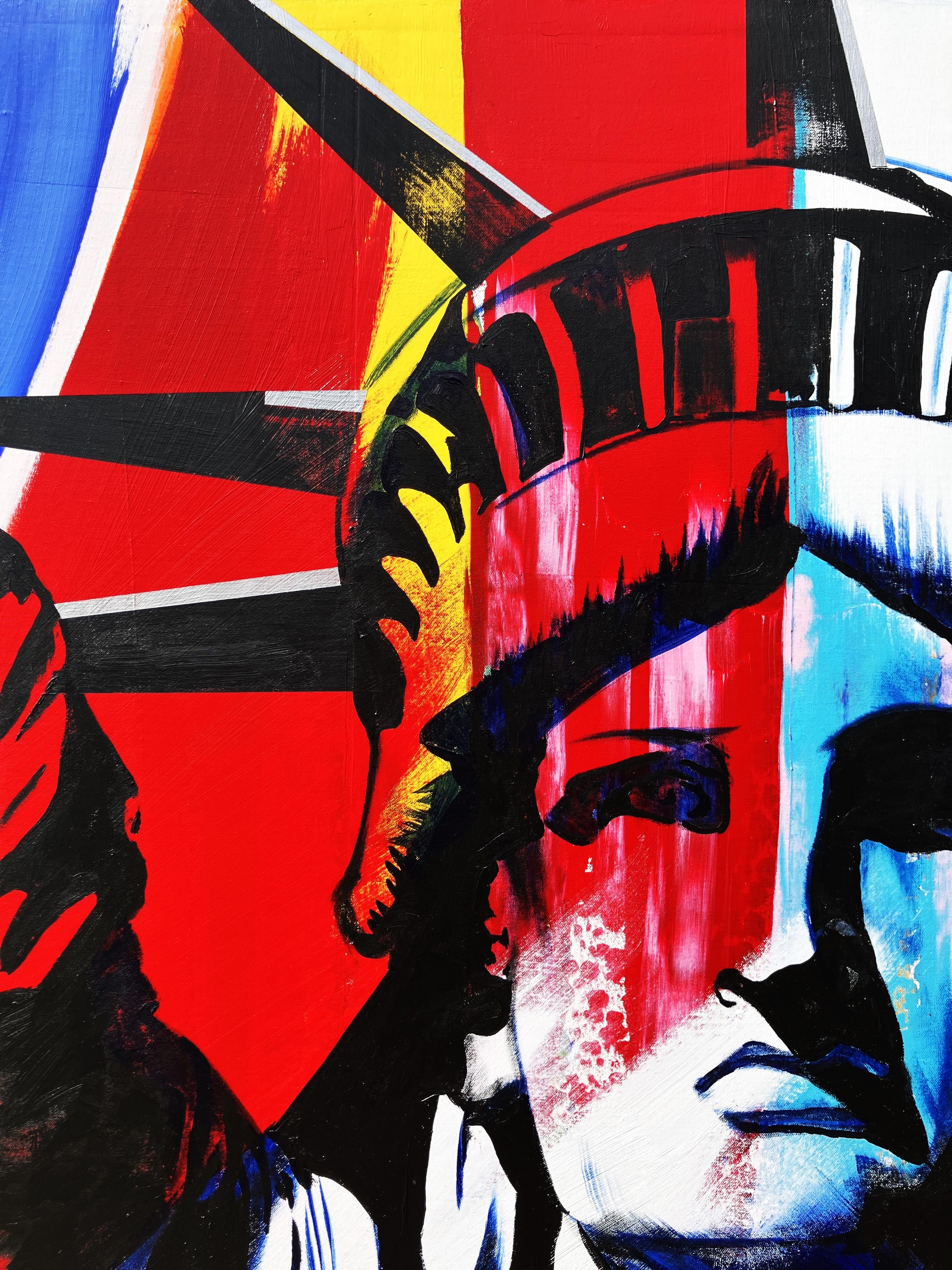Libertad IX /// Jack Graves Estatua de la Libertad Nueva York Francia Estados Unidos Pintura - Painting de Jack Graves III