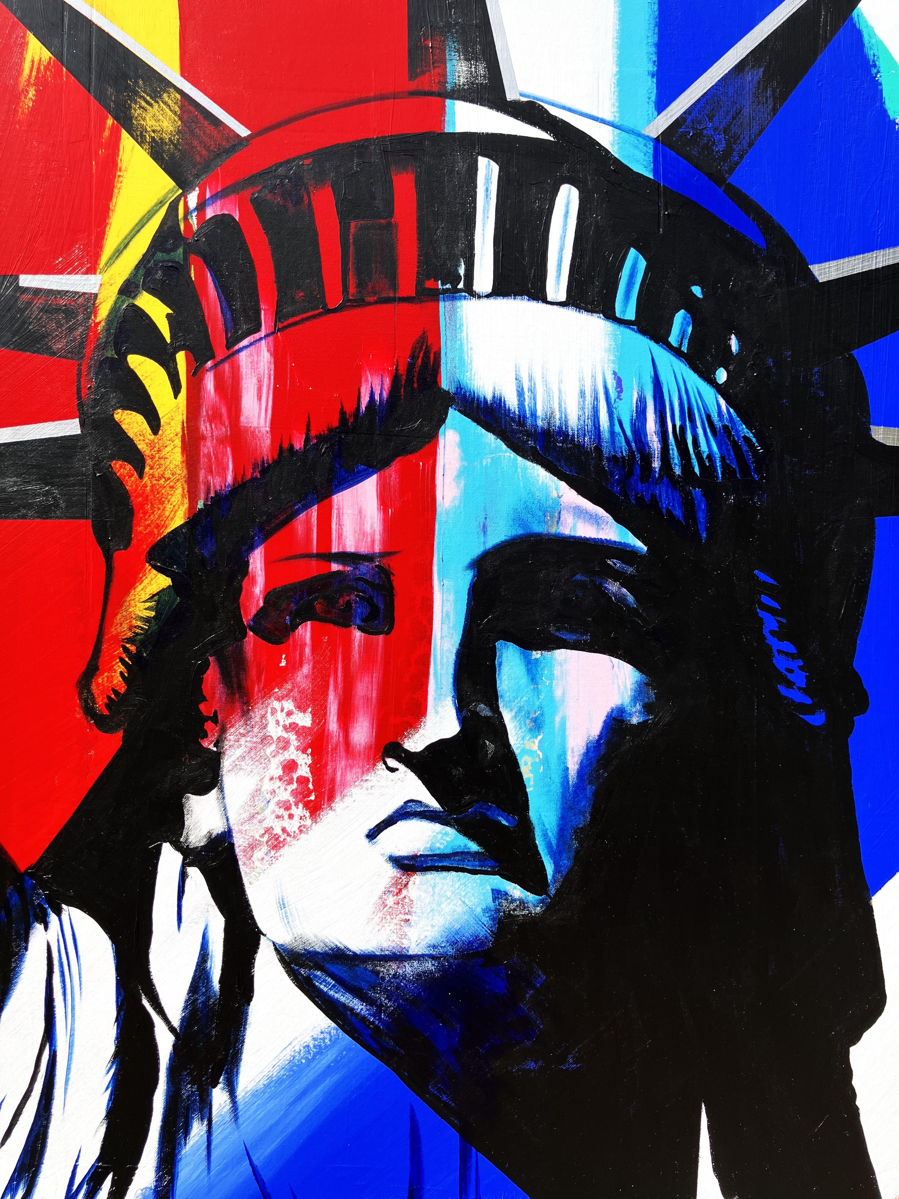 Libertad IX /// Jack Graves Estatua de la Libertad Nueva York Francia Estados Unidos Pintura en venta 1