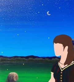 Lightning Bugs /// Jack Graves Contemporary Lady Woman Landscape Stars Cat Farm