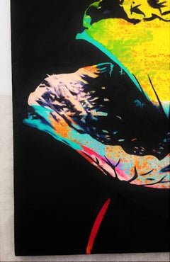 Lotus Flower Icon II /// Contemporary Painting Botany Flowers Canvas Street Art