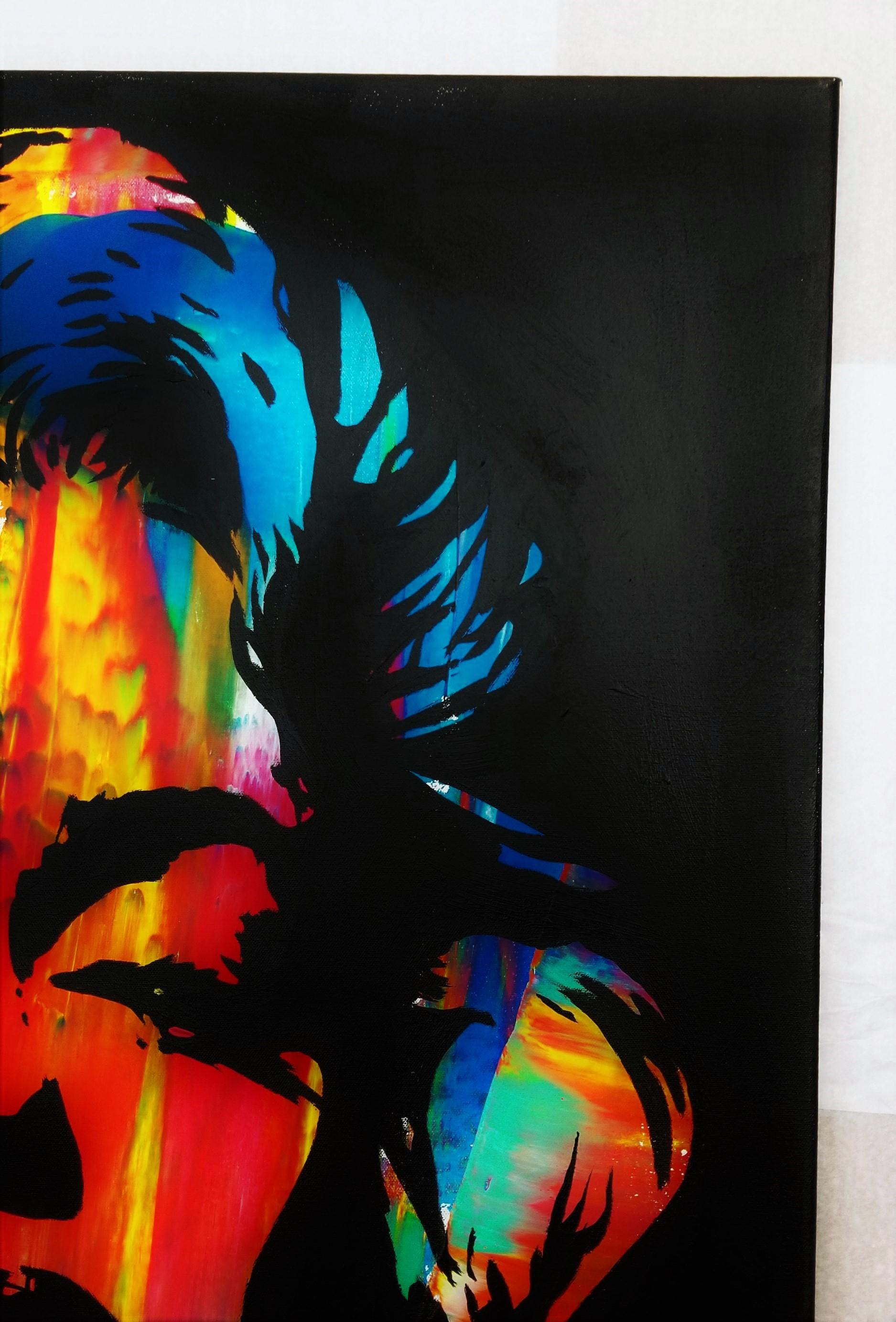 Marilyn Monroe Icon XIV /// Ritratto contemporaneo di moda Street Pop Art Model - Portrait Painting Nero di Jack Graves III