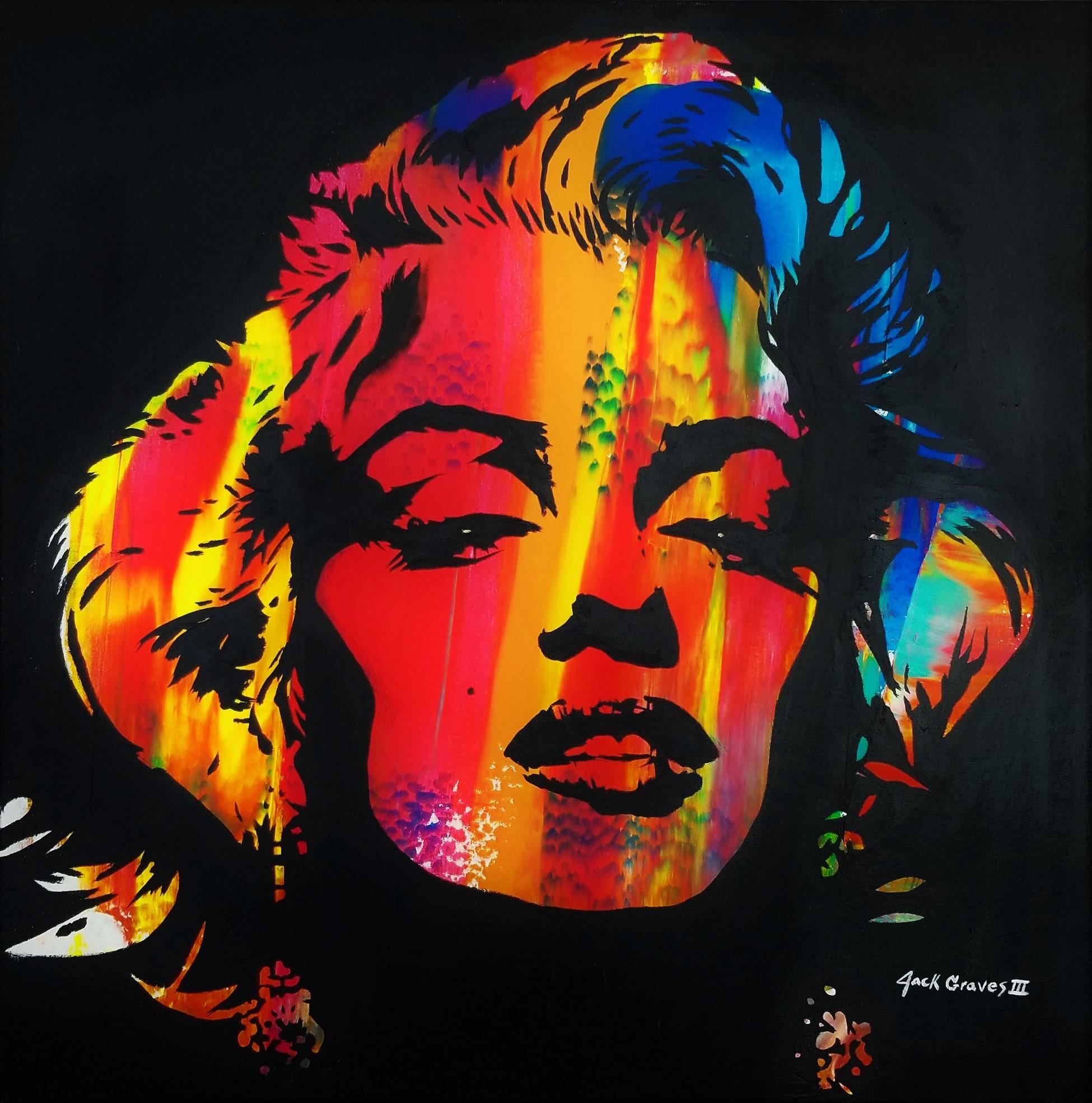 Portrait Painting di Jack Graves III - Marilyn Monroe Icon XIV /// Ritratto contemporaneo di moda Street Pop Art Model