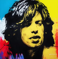 Mick Jagger Icon II /// Contemporary Street Pop Art Rolling Stones Rock Painting