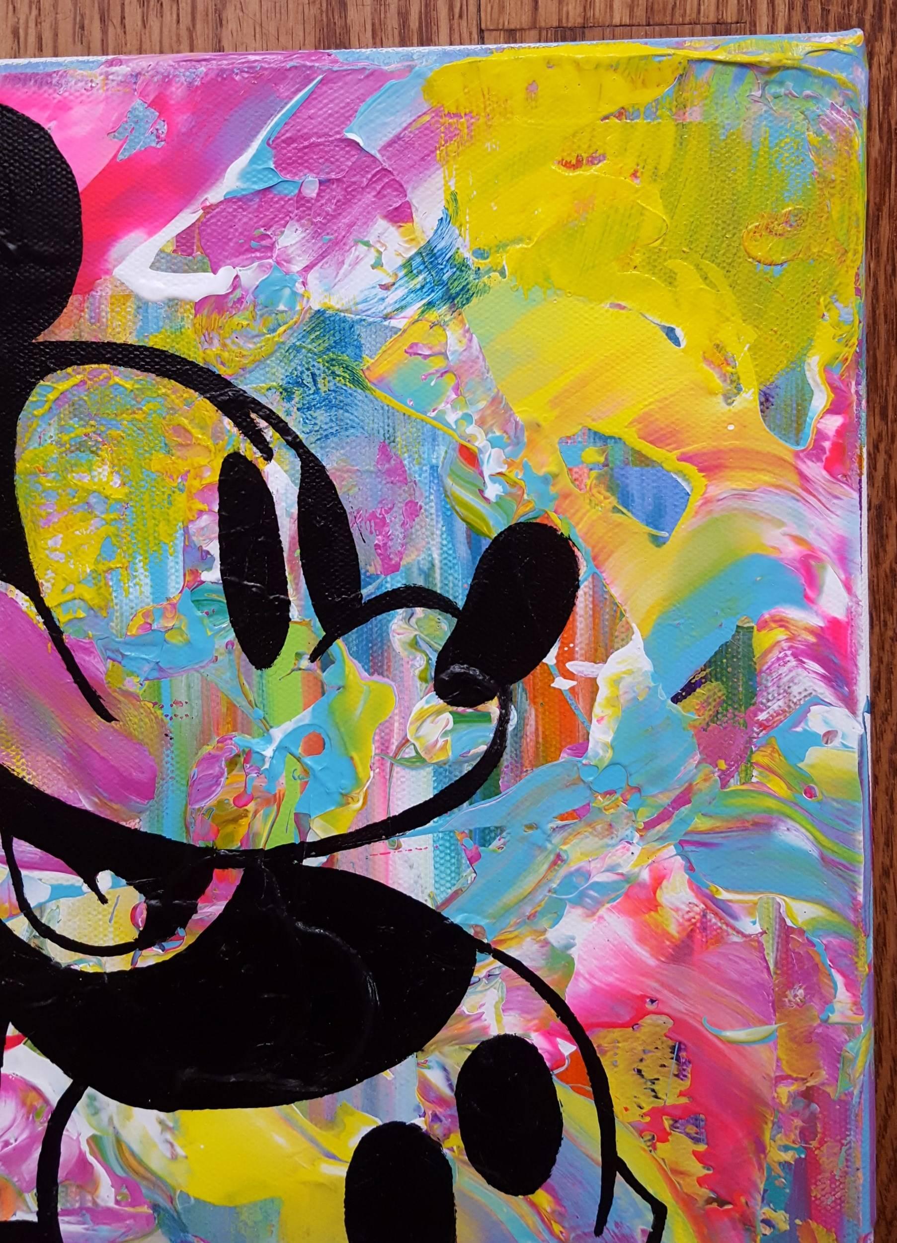 Micky Mouse Icon - Brown Figurative Painting by Jack Graves III