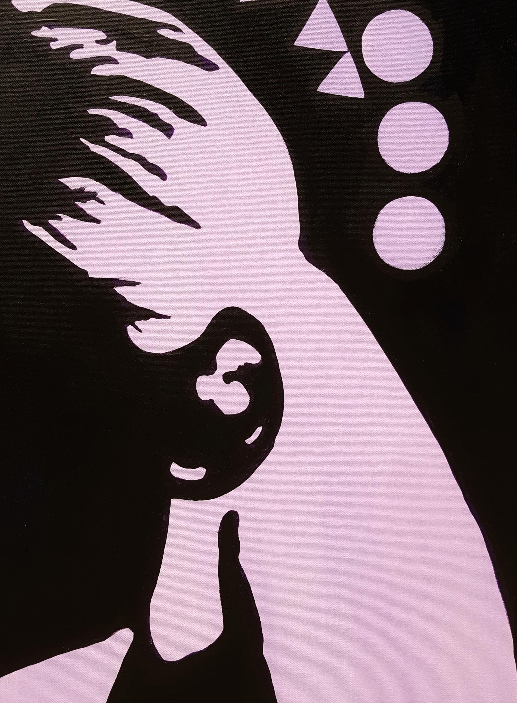 Midnight Icon /// Zeitgenössische Street Pop Art Mode Model Portrait Malerei im Angebot 5