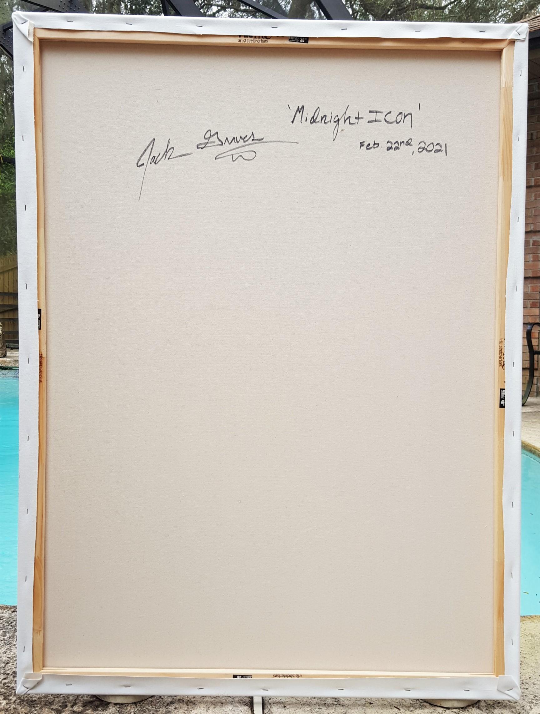 Midnight Icon /// Zeitgenössische Street Pop Art Mode Model Portrait Malerei im Angebot 7