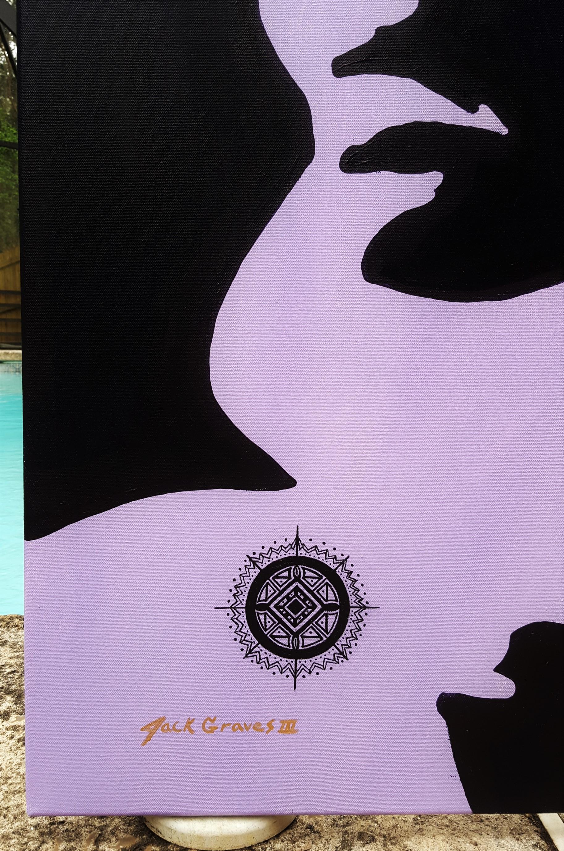 Midnight Icon /// Zeitgenössische Street Pop Art Mode Model Portrait Malerei – Painting von Jack Graves III