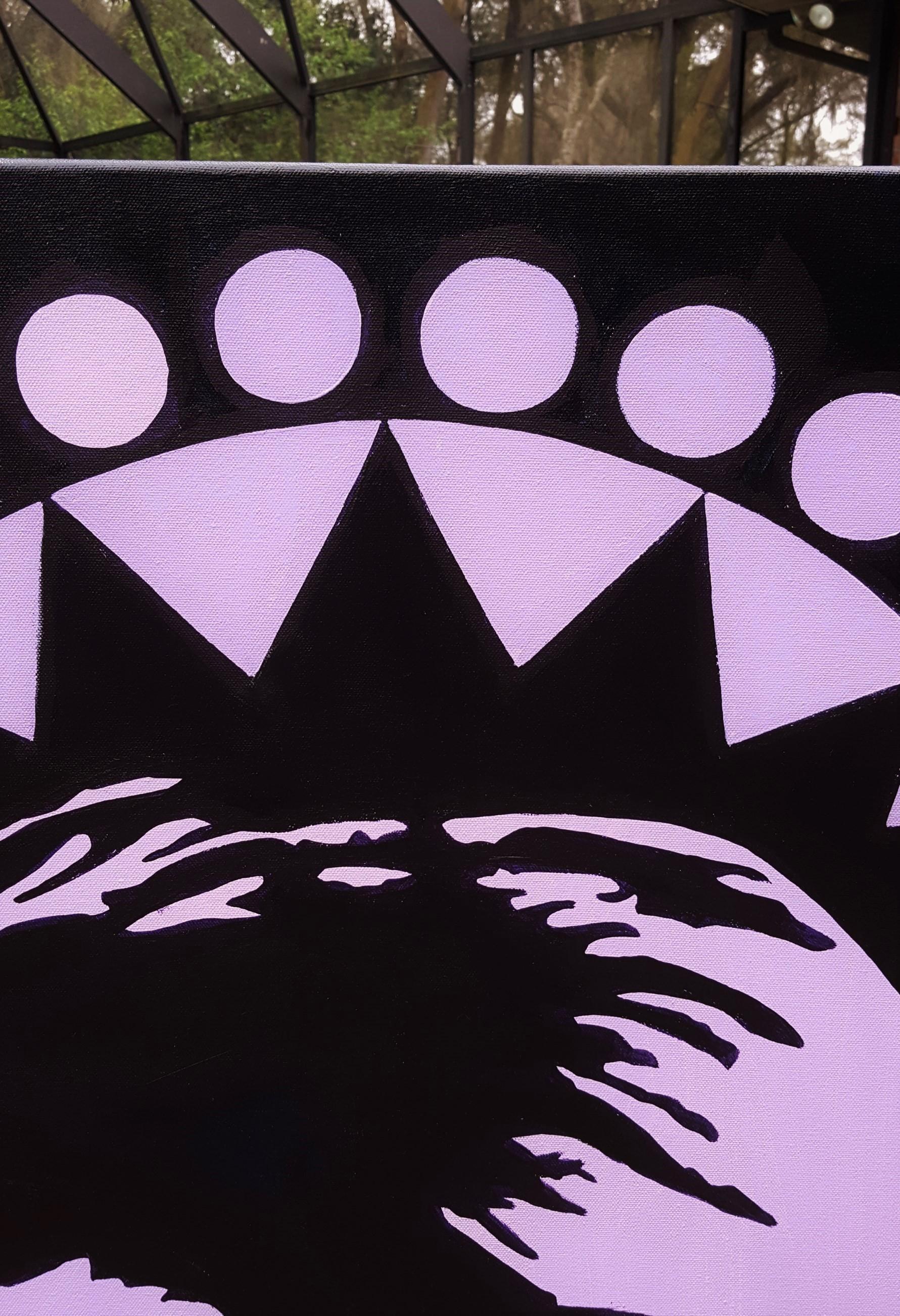 Midnight Icon /// Zeitgenössische Street Pop Art Mode Model Portrait Malerei im Angebot 1