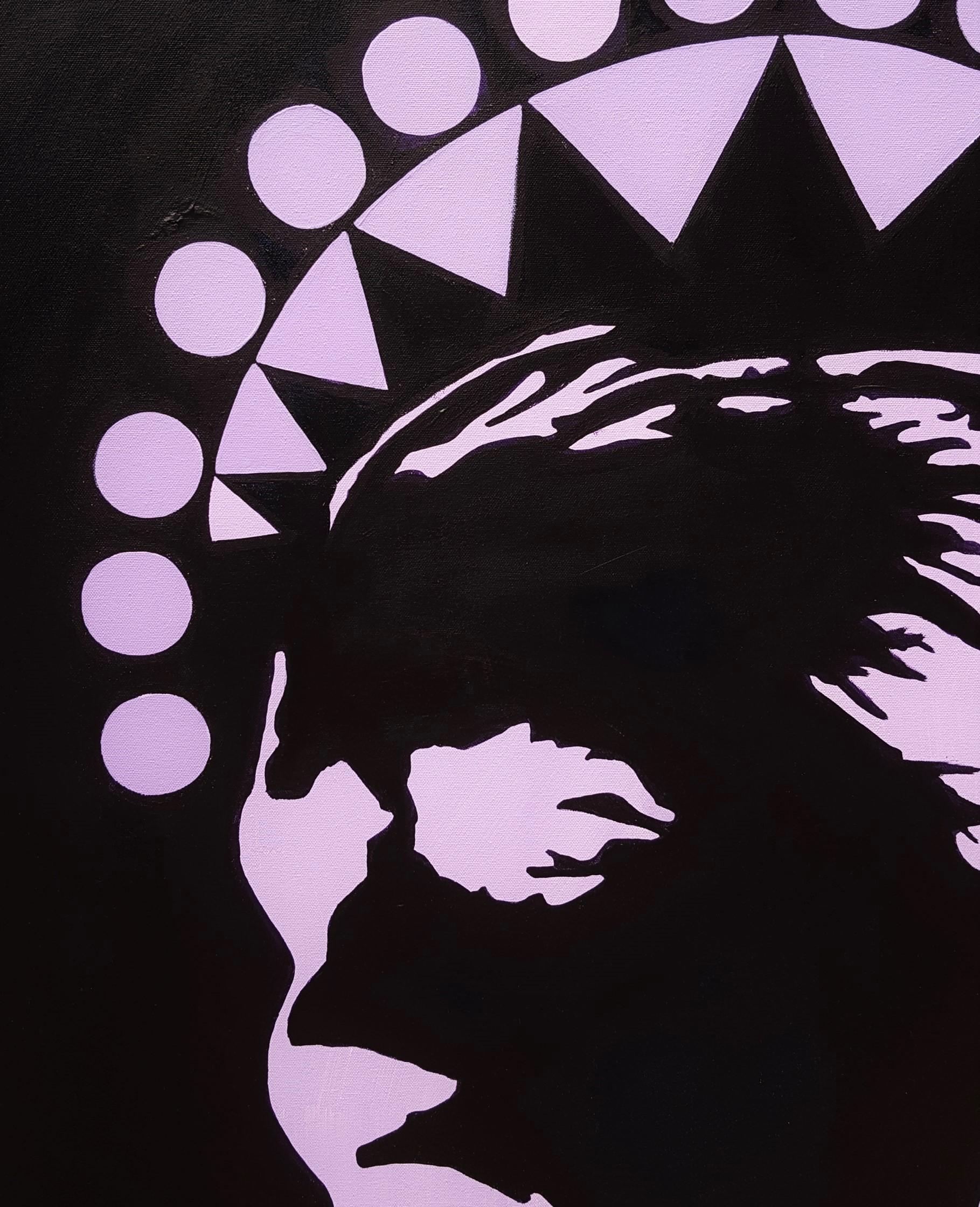 Midnight Icon /// Zeitgenössische Street Pop Art Mode Model Portrait Malerei im Angebot 3