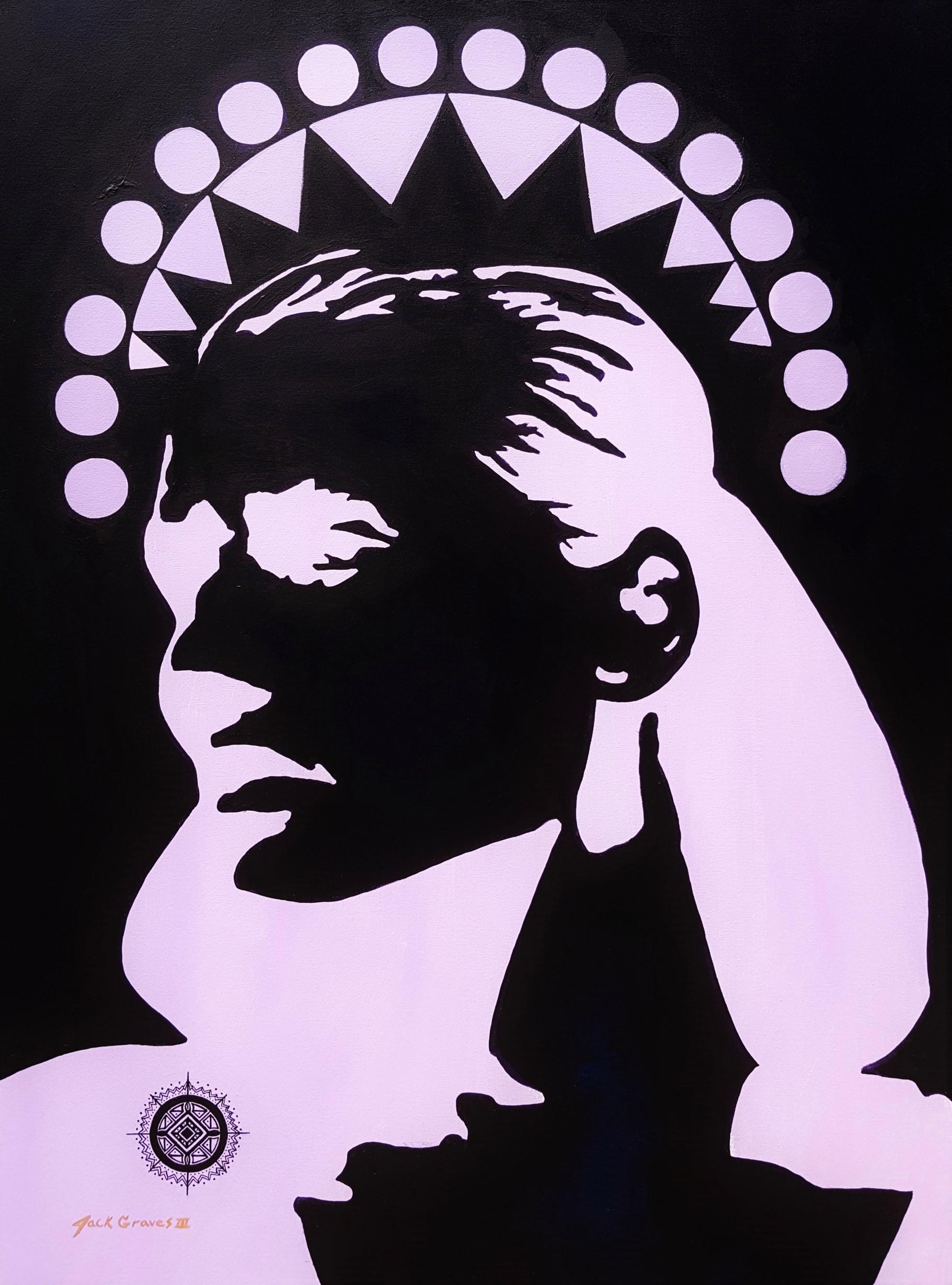 Portrait Painting de Jack Graves III - Icono de Medianoche /// Pintura Contemporánea Street Pop Art Retrato de Modelo de Moda
