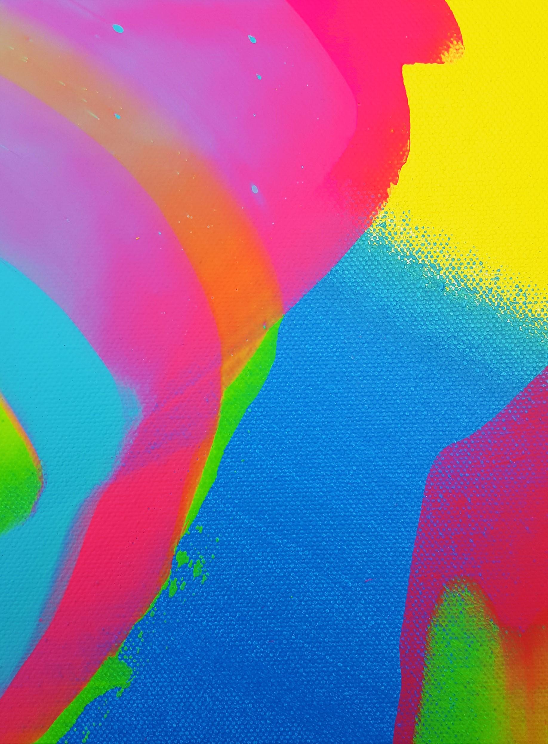 Gebirgssonnenuntergang /// Zeitgenössische abstrakte expressionistische farbenfrohe Malerei Kunst im Angebot 6