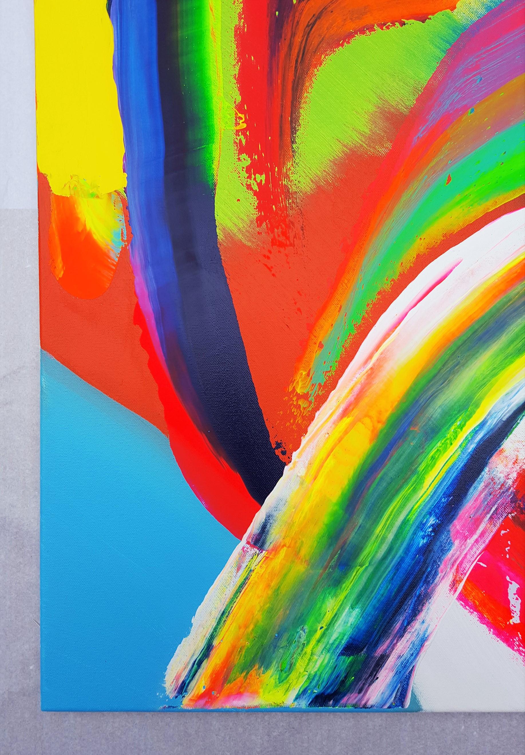 Gebirgssonnenuntergang /// Zeitgenössische abstrakte expressionistische farbenfrohe Malerei Kunst – Painting von Jack Graves III